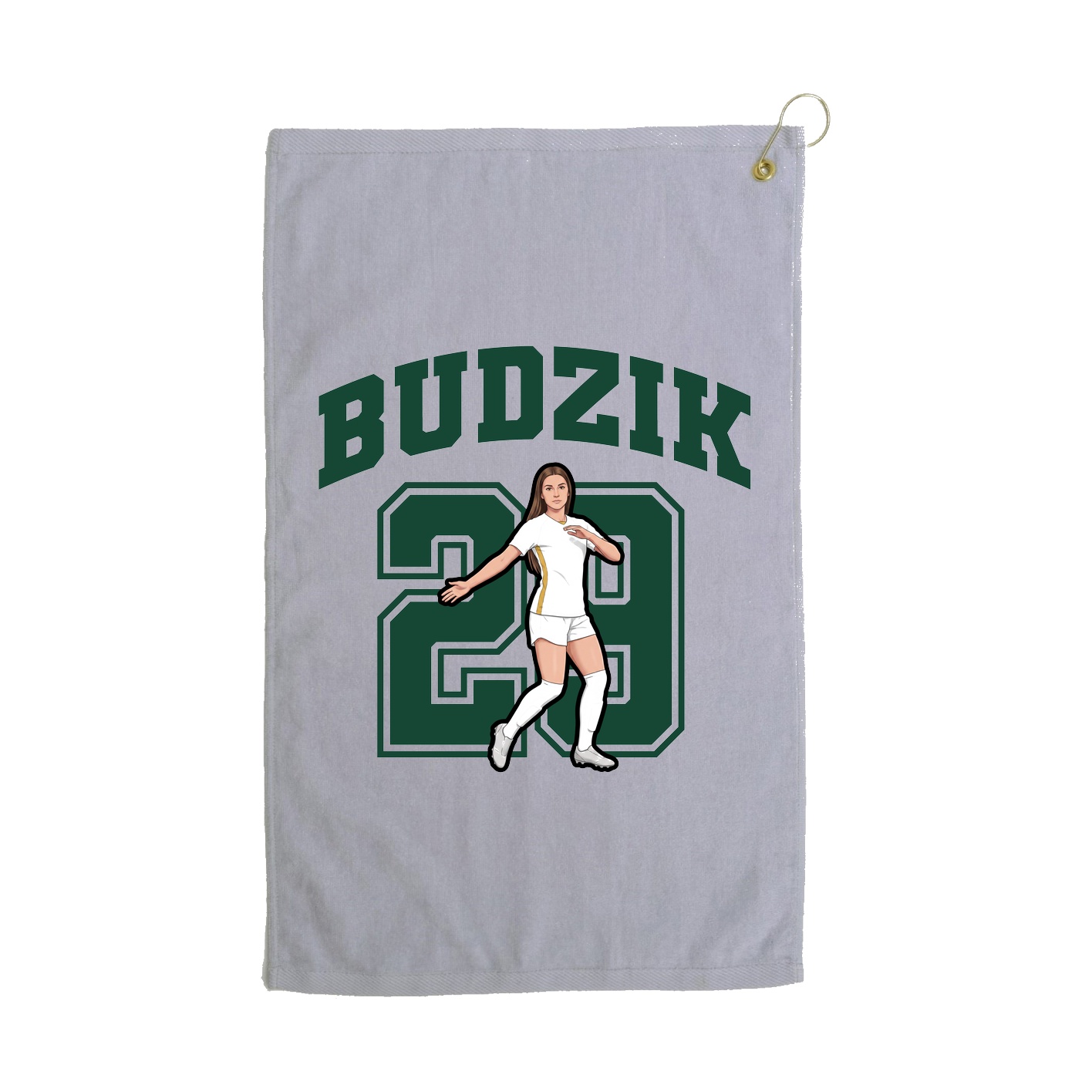Golf Towel — Number in Grey