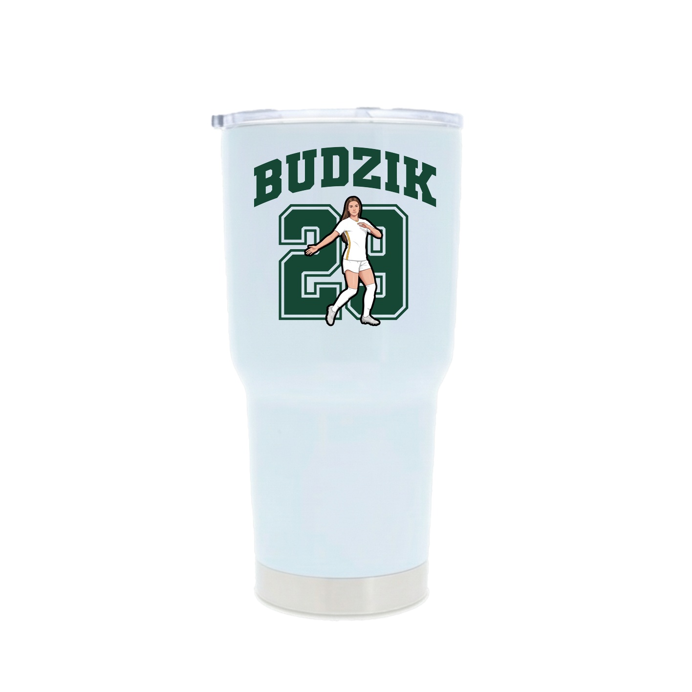 30oz Stainless Steel Tumbler — Number in White