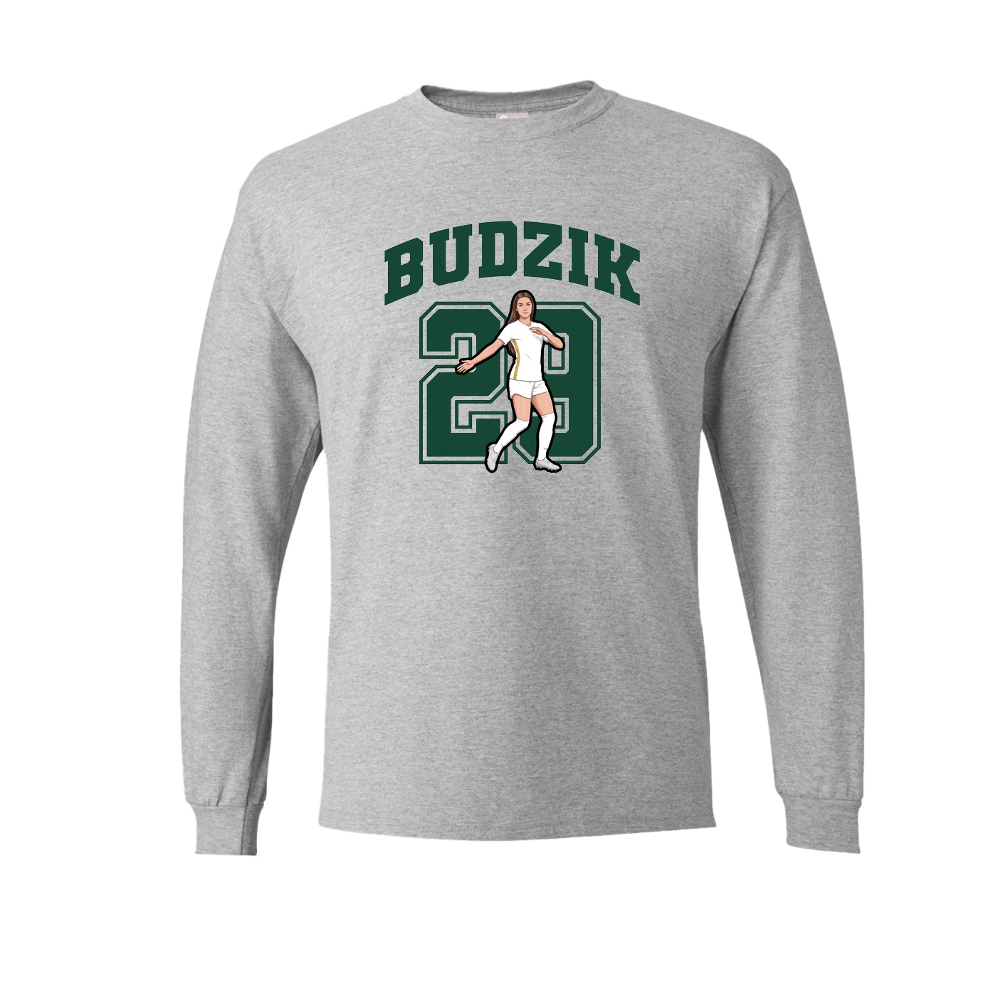 Long Sleeve Tee — Number in Grey