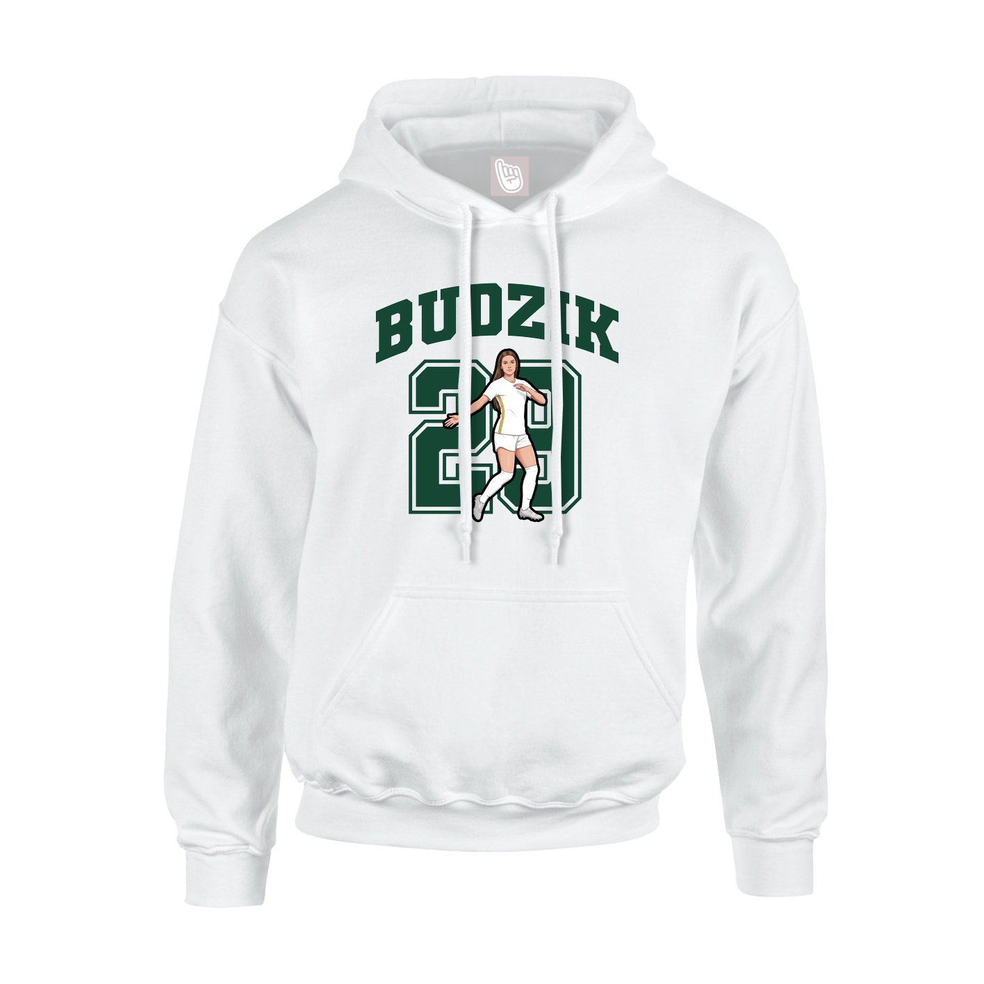 Youth Hoodie — Number in White