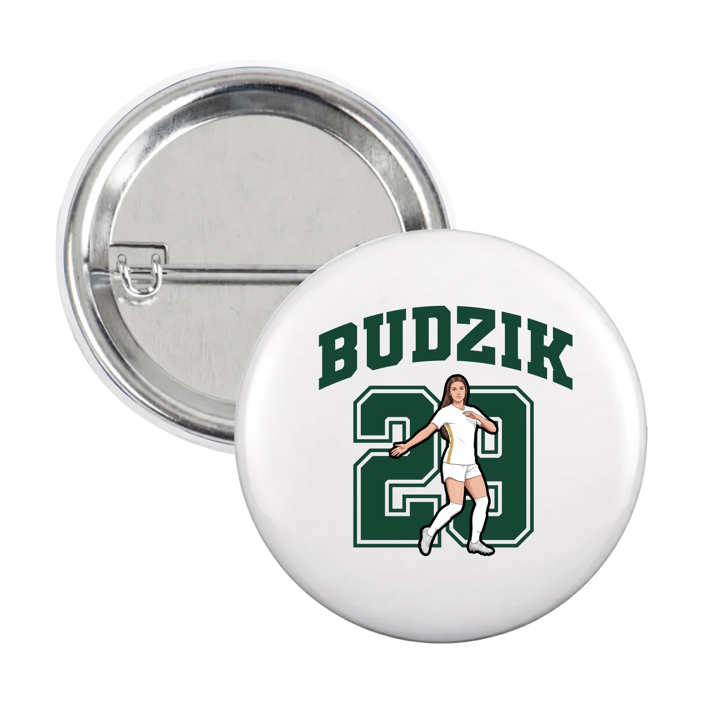 Game Day Button — Number in White