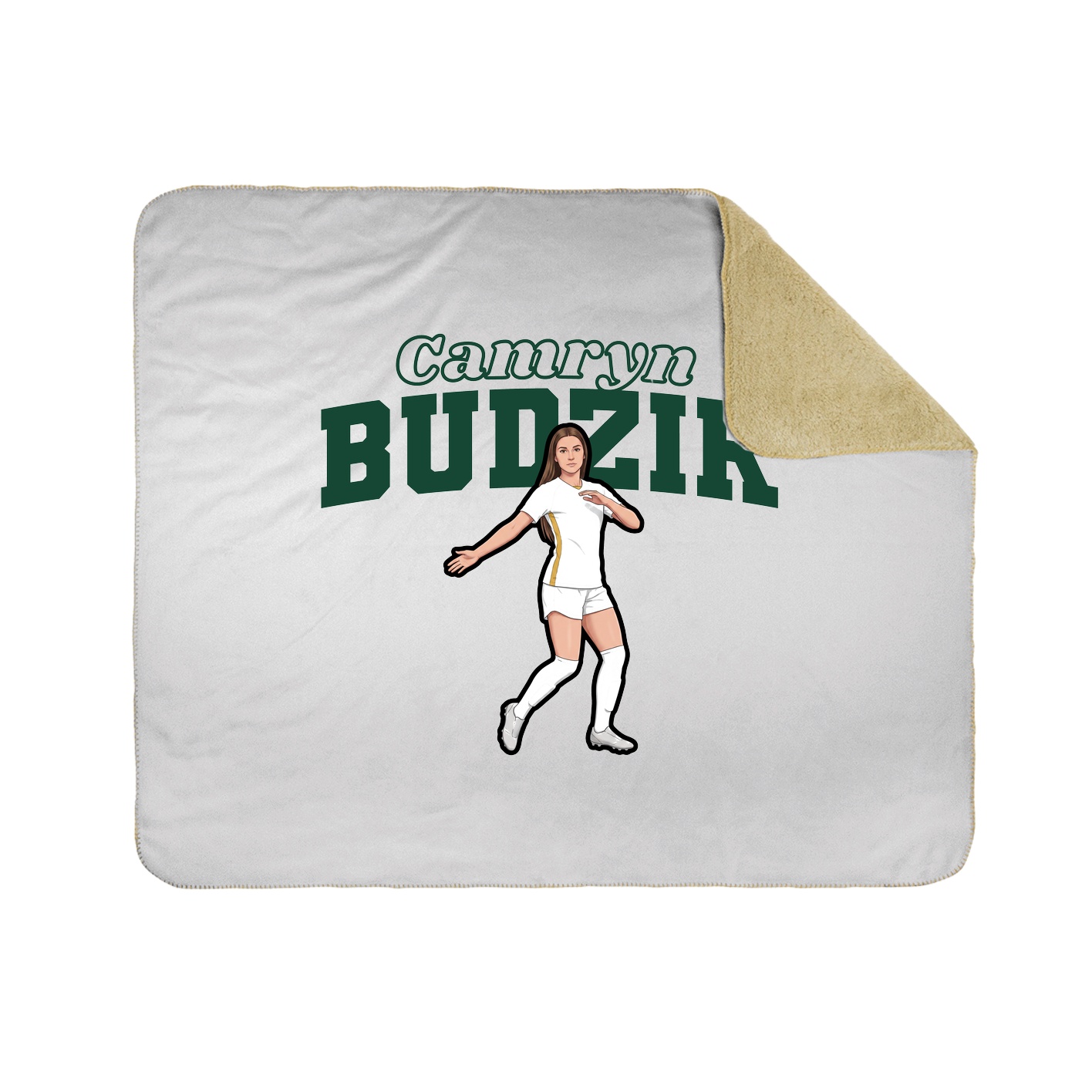 Throw Blanket — Name Arch in White