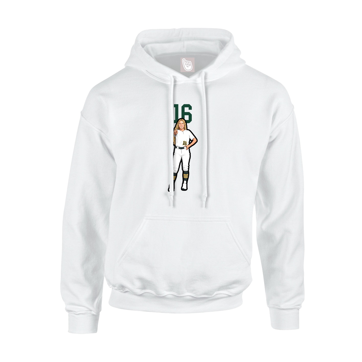 Hoodie — Number Top in White