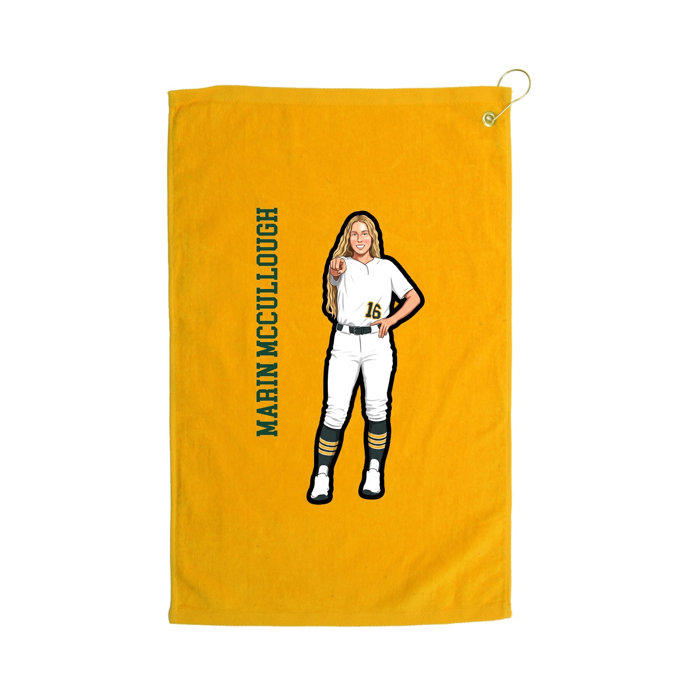 Golf Towel — Name Vertical in Gold