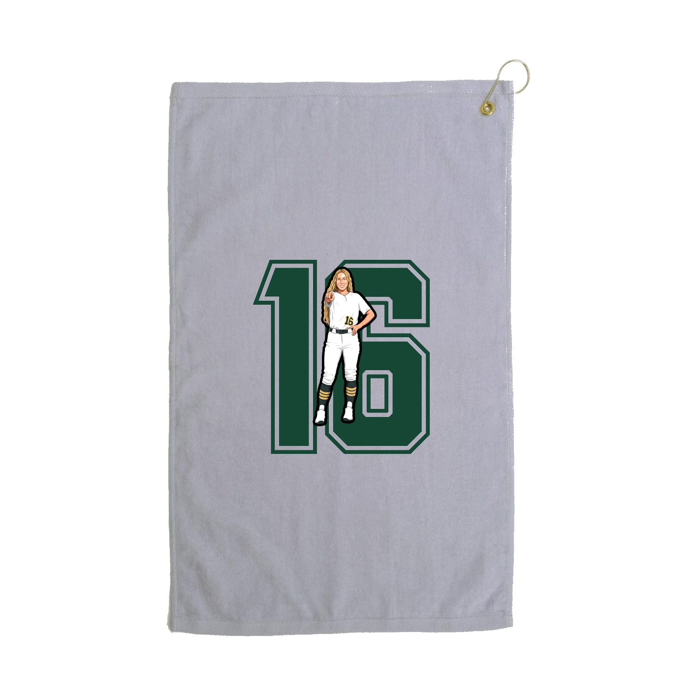 Golf Towel — Number in Grey