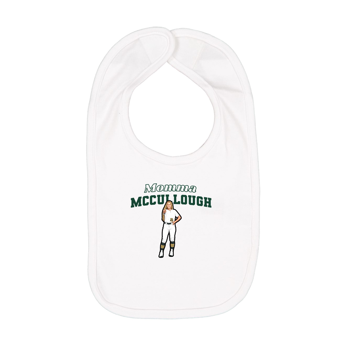 Infant Bib — Mothers Day Block in White