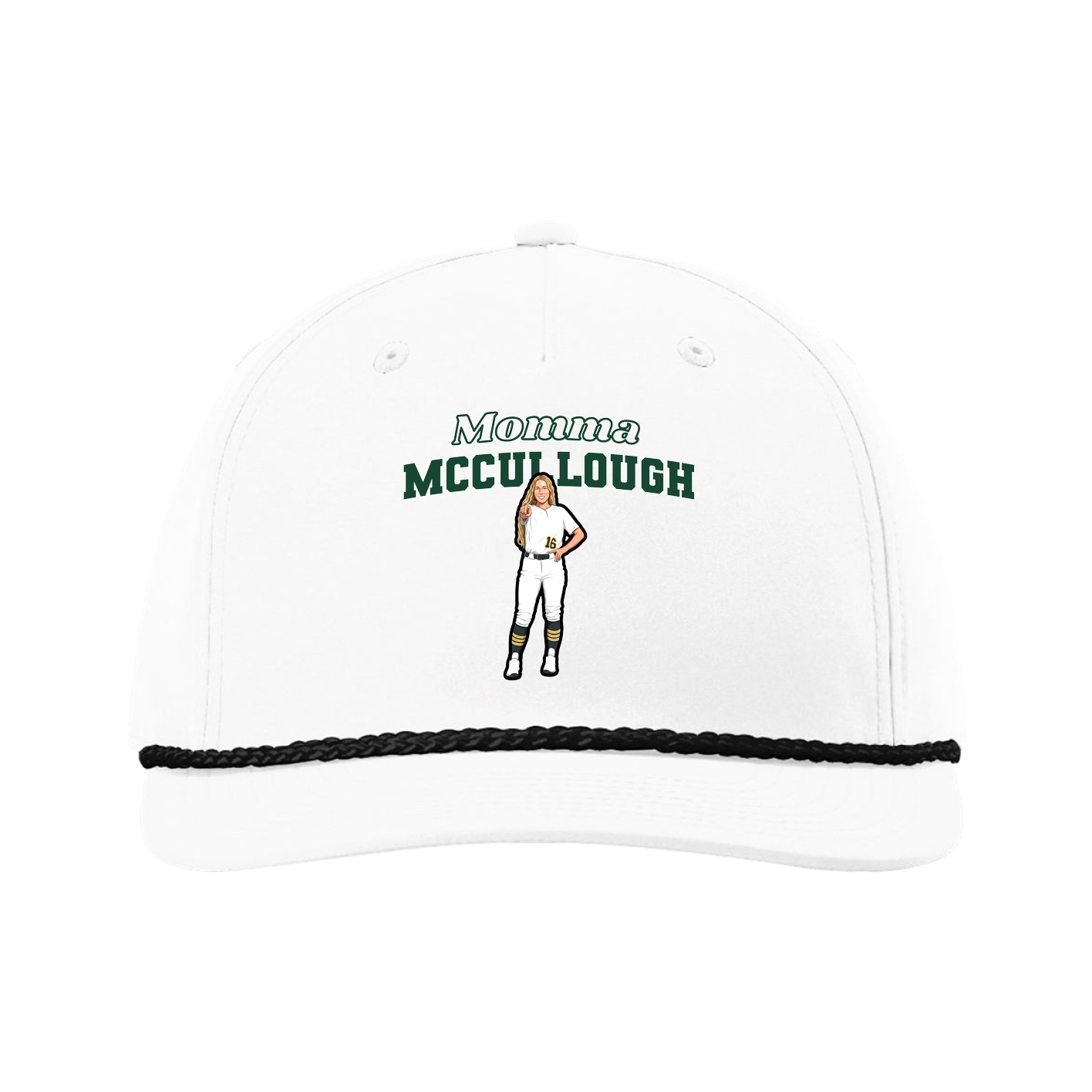 Five-Panel Classic Rope Cap — Mothers Day Block in White