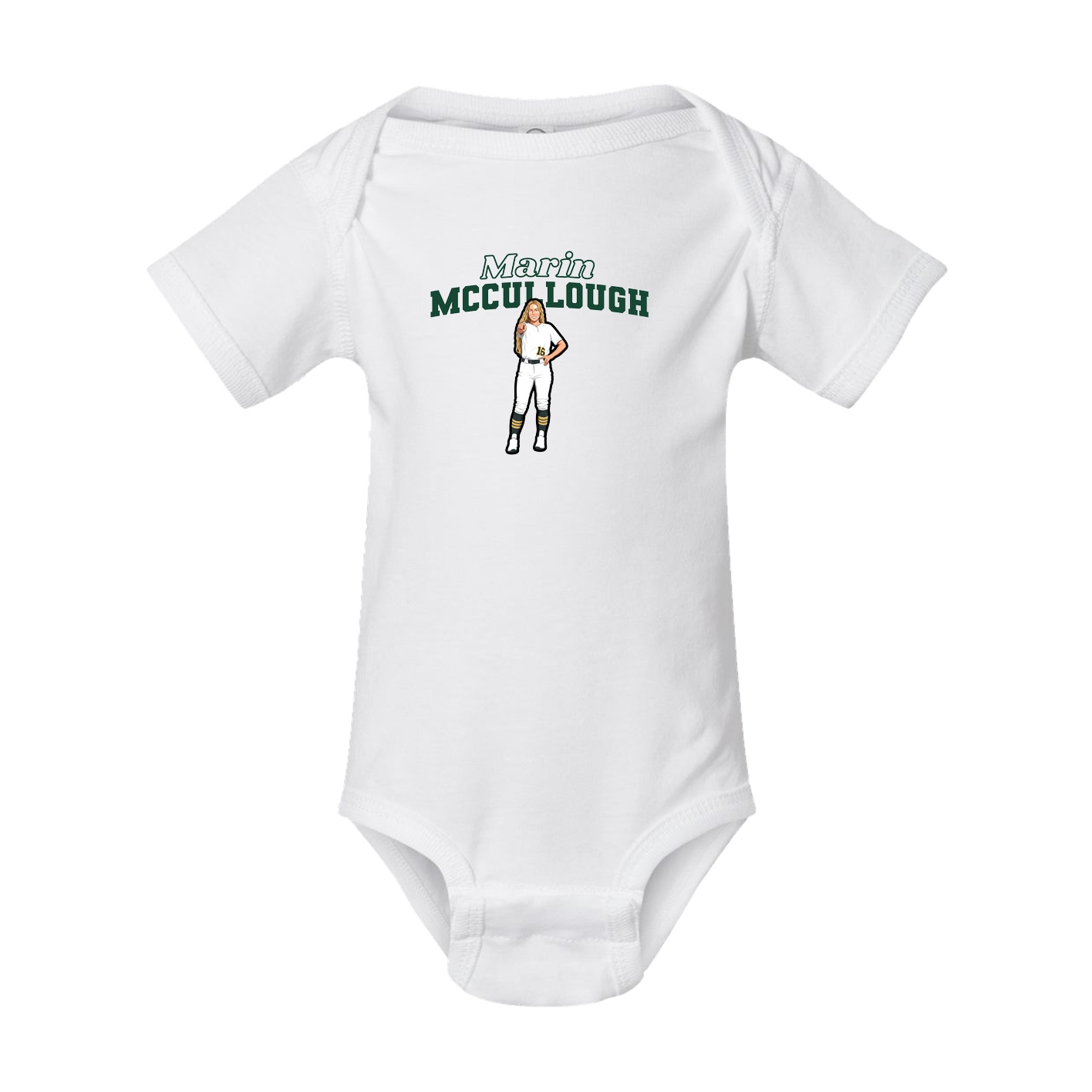 Baby Onesie — Name Arch in White