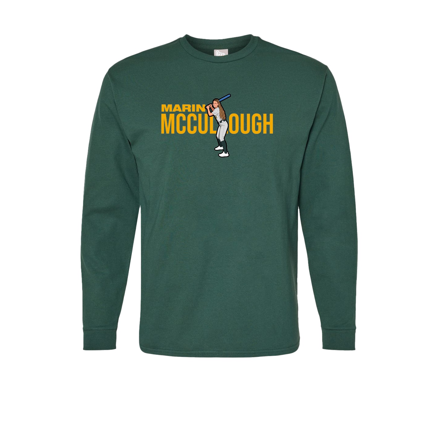 Long Sleeve Tee — Player Name in Green
