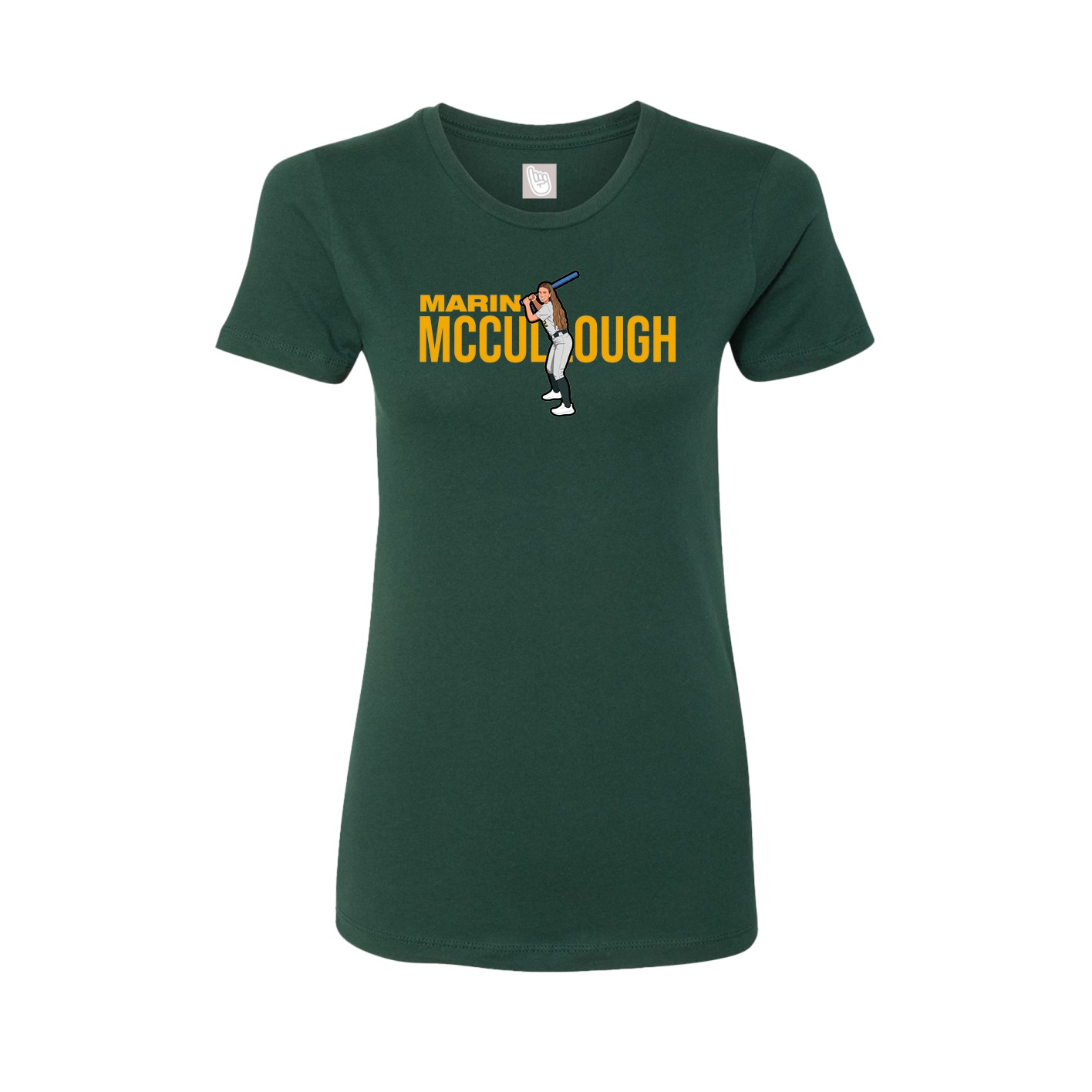 Womens Tee — Player Name in Green