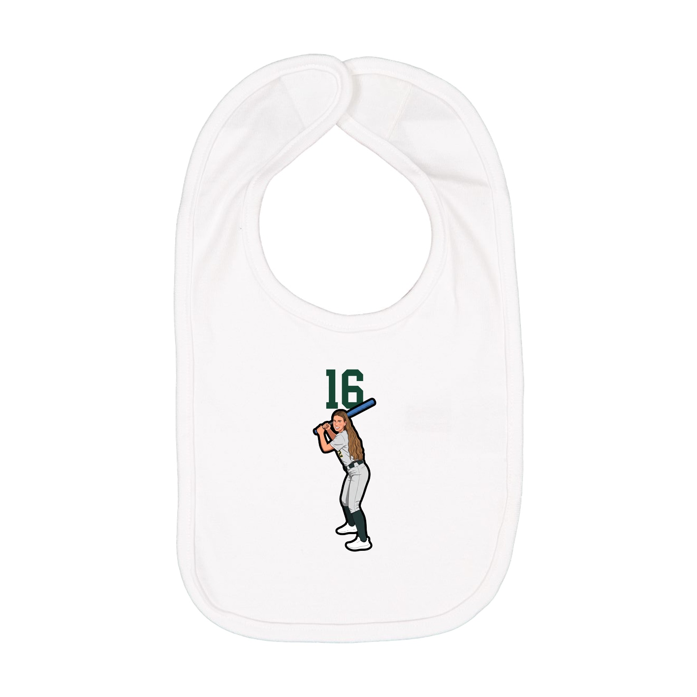 Infant Bib — Number Top in White