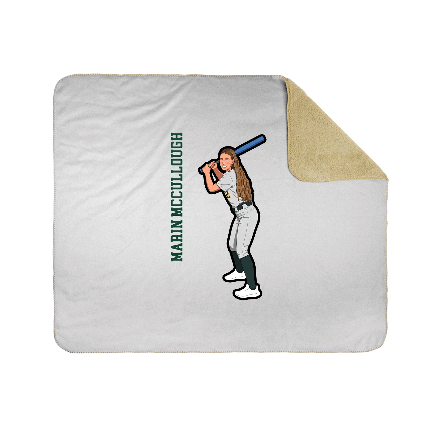 Throw Blanket — Name Vertical in White