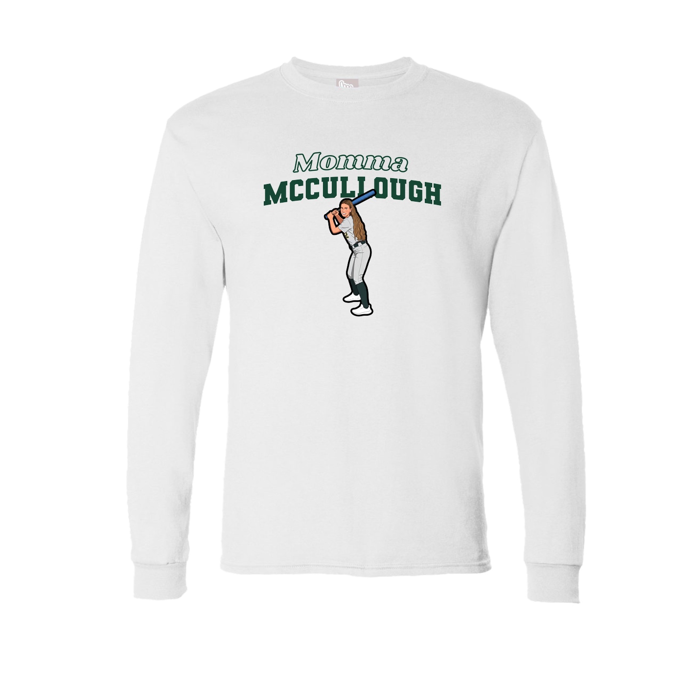 Long Sleeve Tee — Mothers Day Block in White