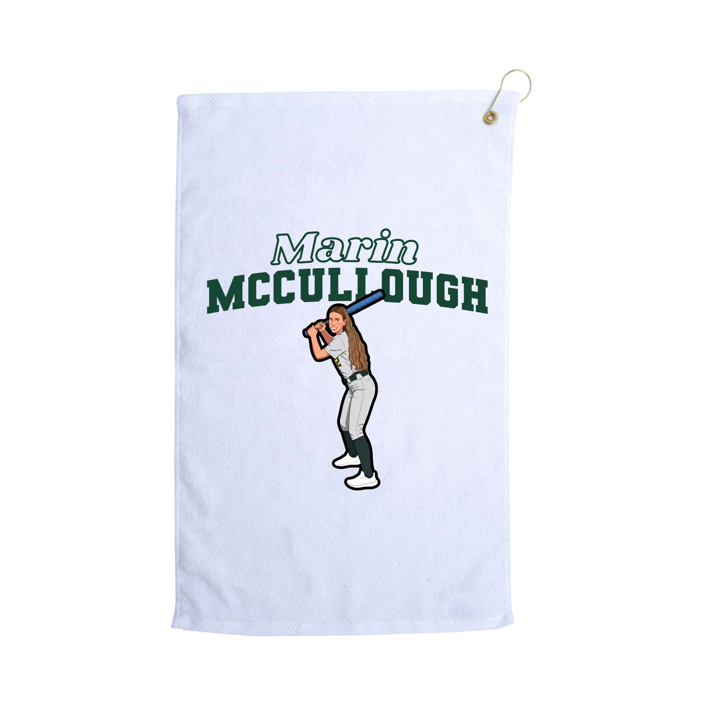 Golf Towel — Name Arch in White