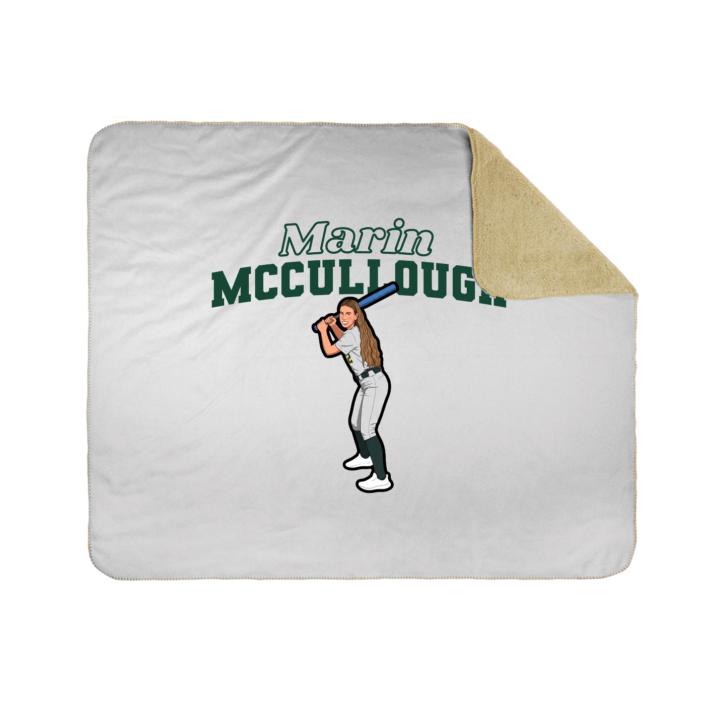 Throw Blanket — Name Arch in White