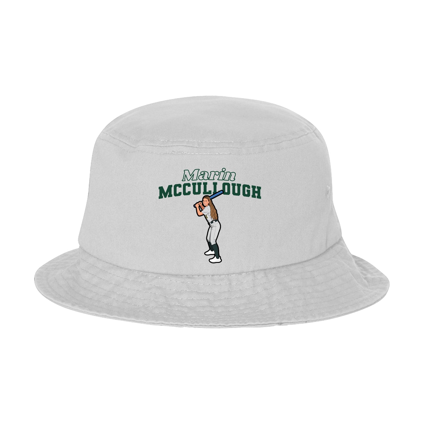Bucket Cap — Name Arch in White