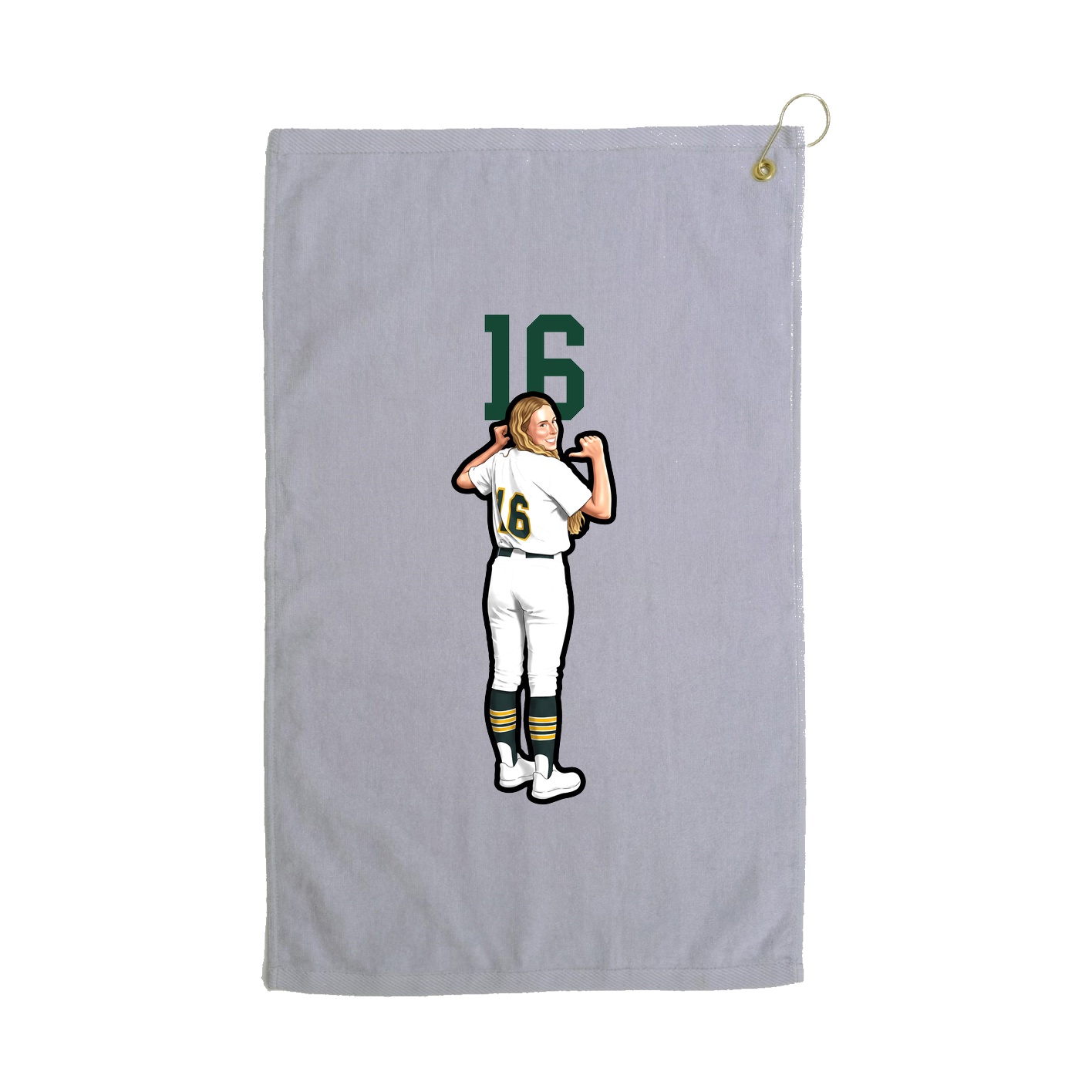 Golf Towel — Number Top in Grey