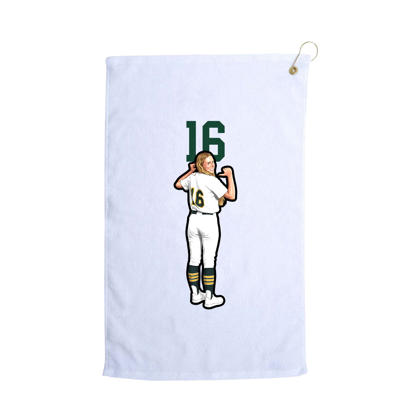 Golf Towel — Number Top in White