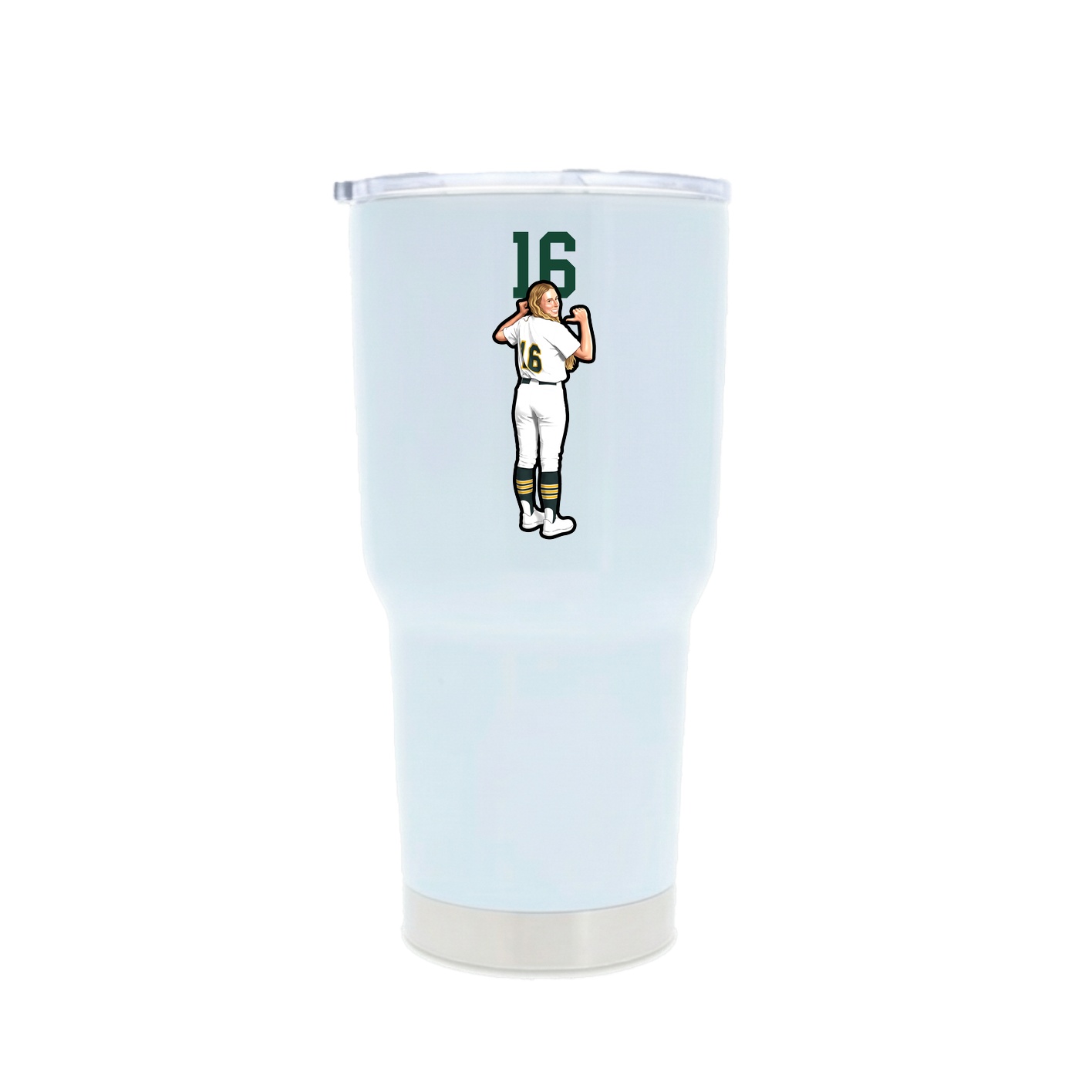 30oz Stainless Steel Tumbler — Number Top in White