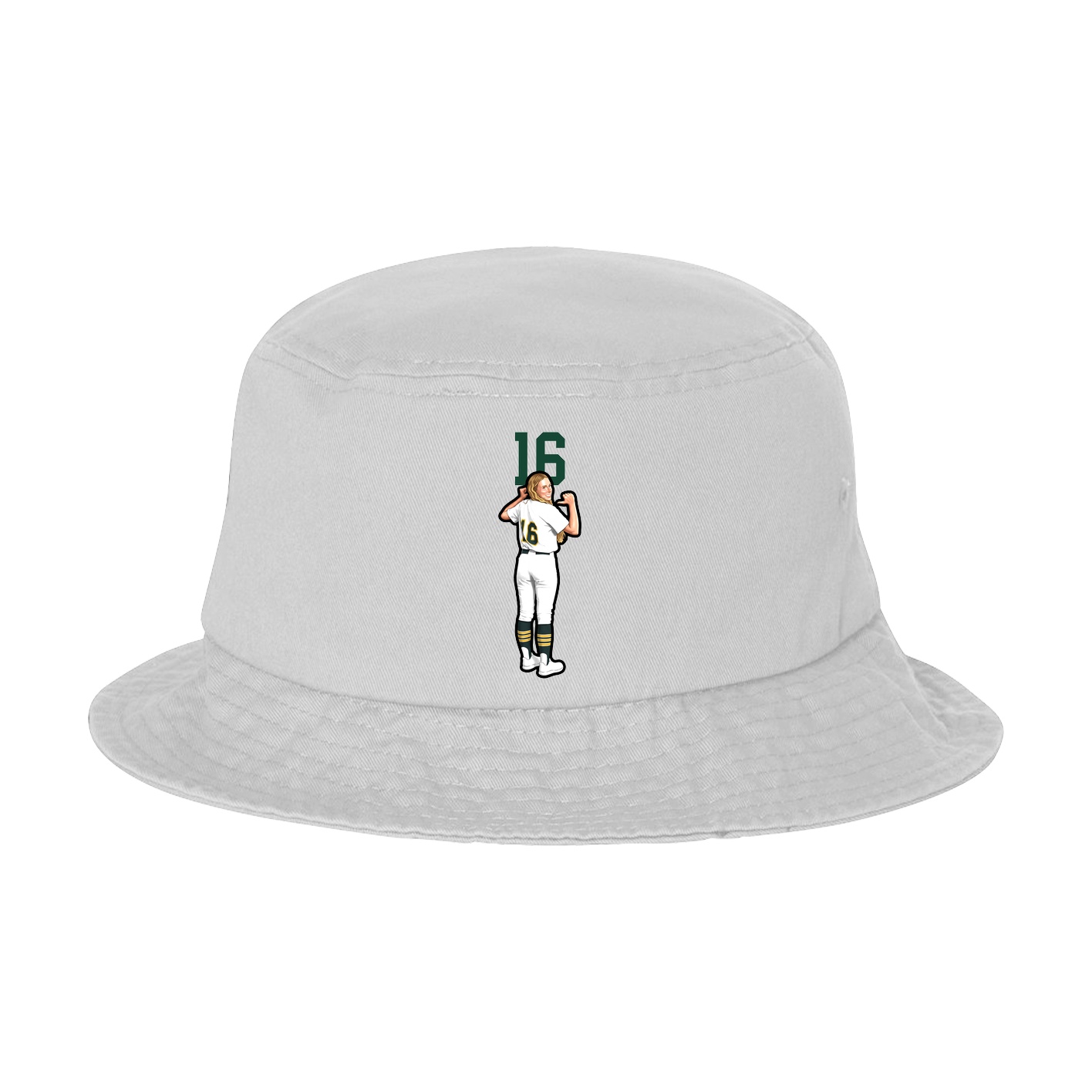 Bucket Cap — Number Top in White