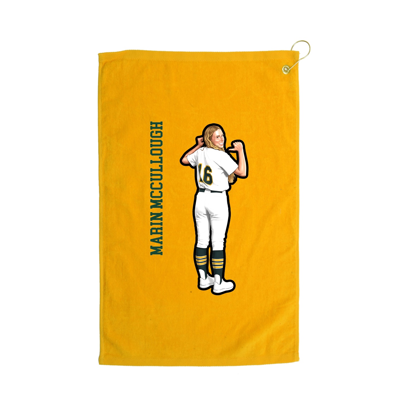 Golf Towel — Name Vertical in Gold
