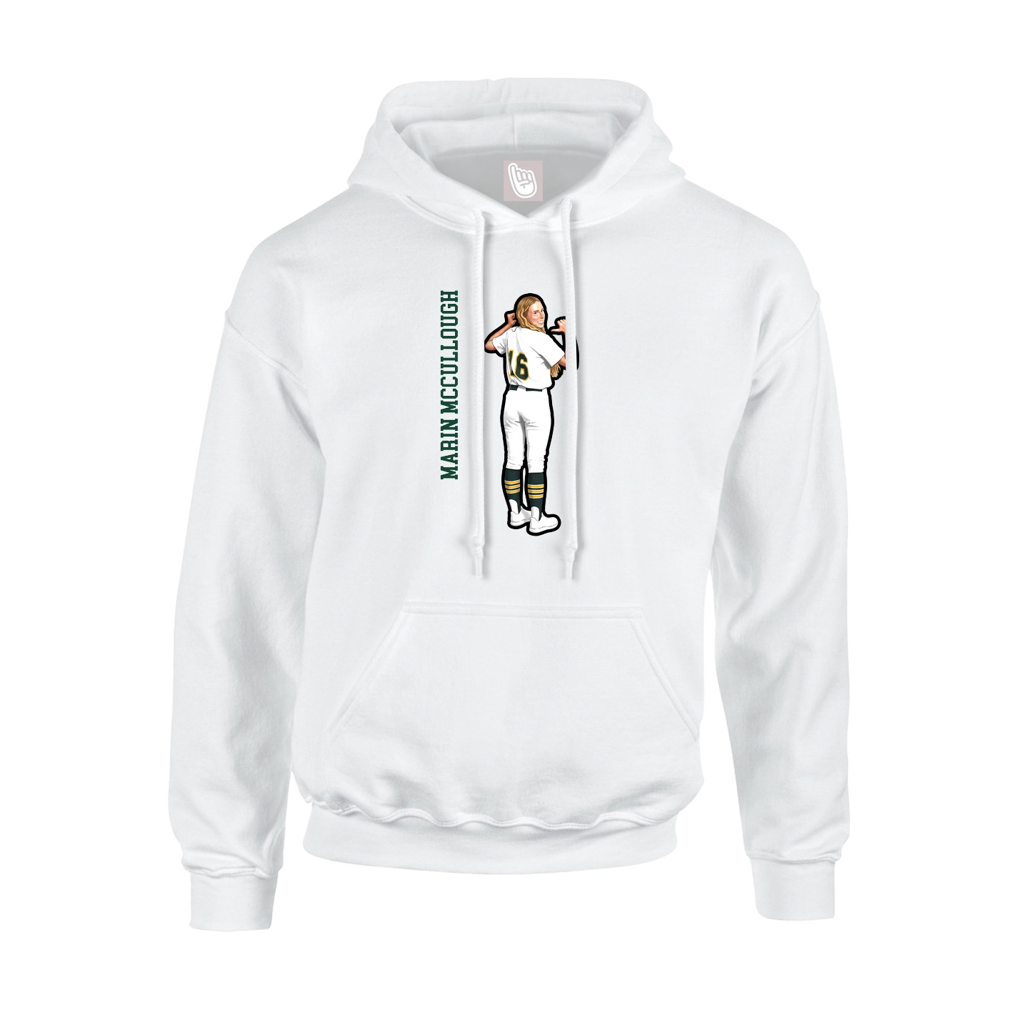 Hoodie — Name Vertical in White