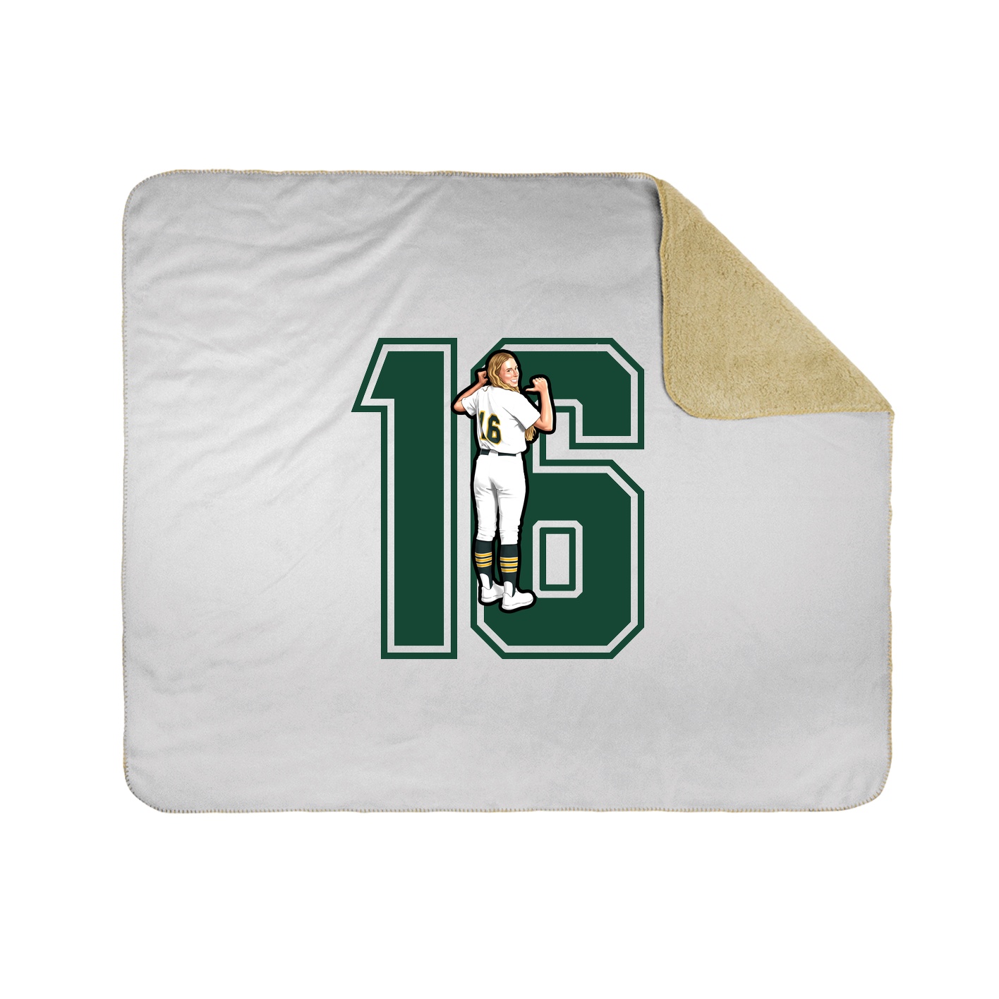 Throw Blanket — Number in White