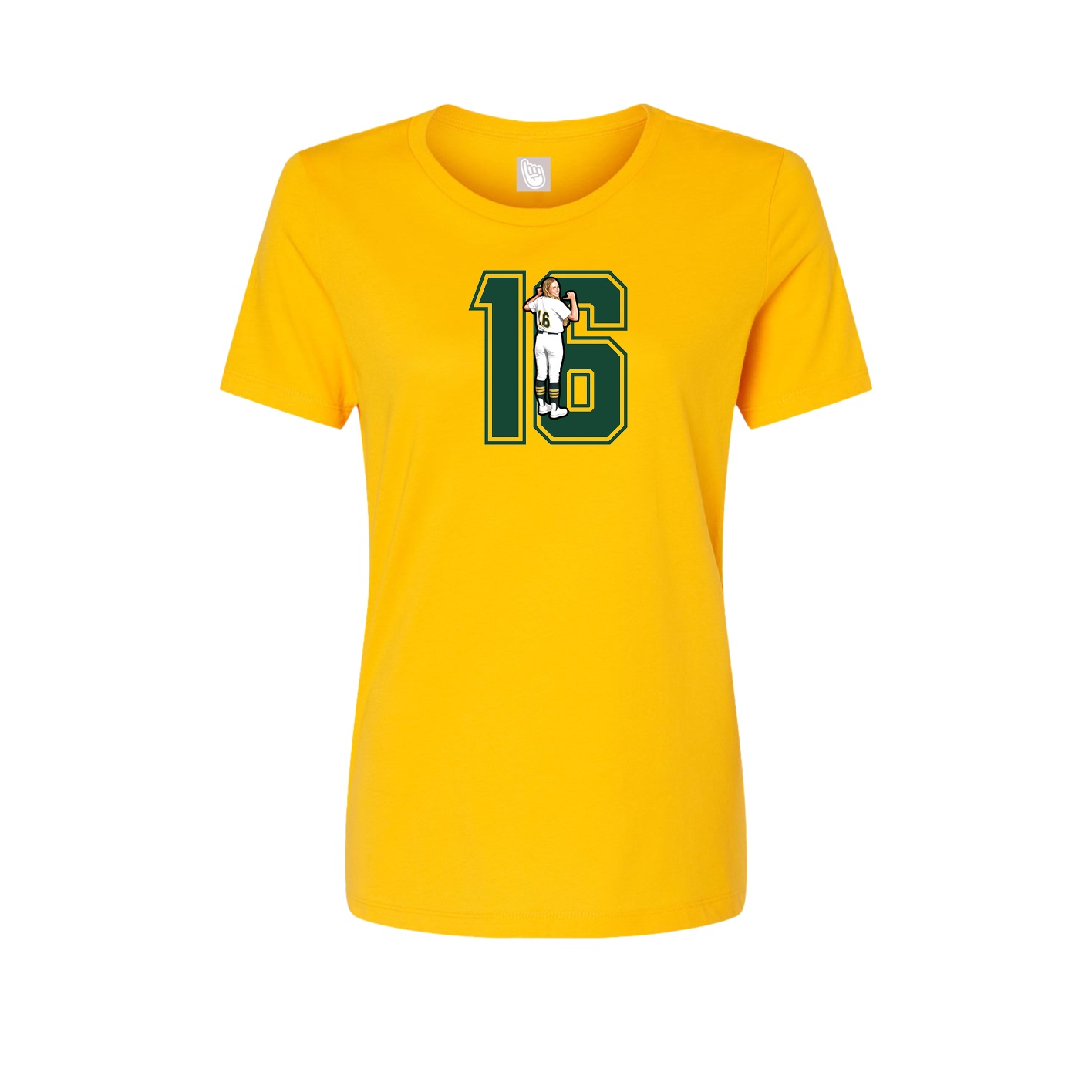 Womens Tee — Number in Gold