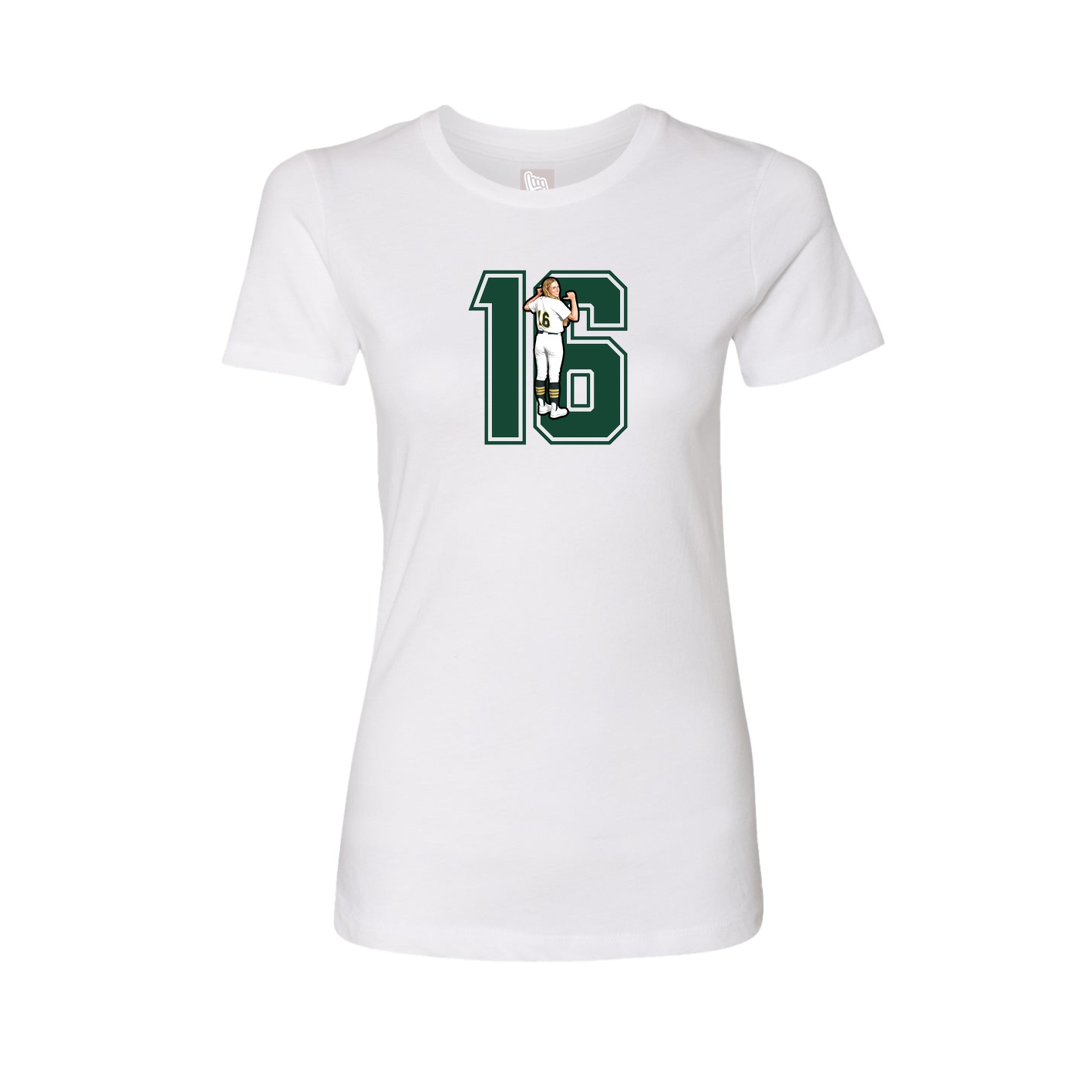 Womens Tee — Number in White