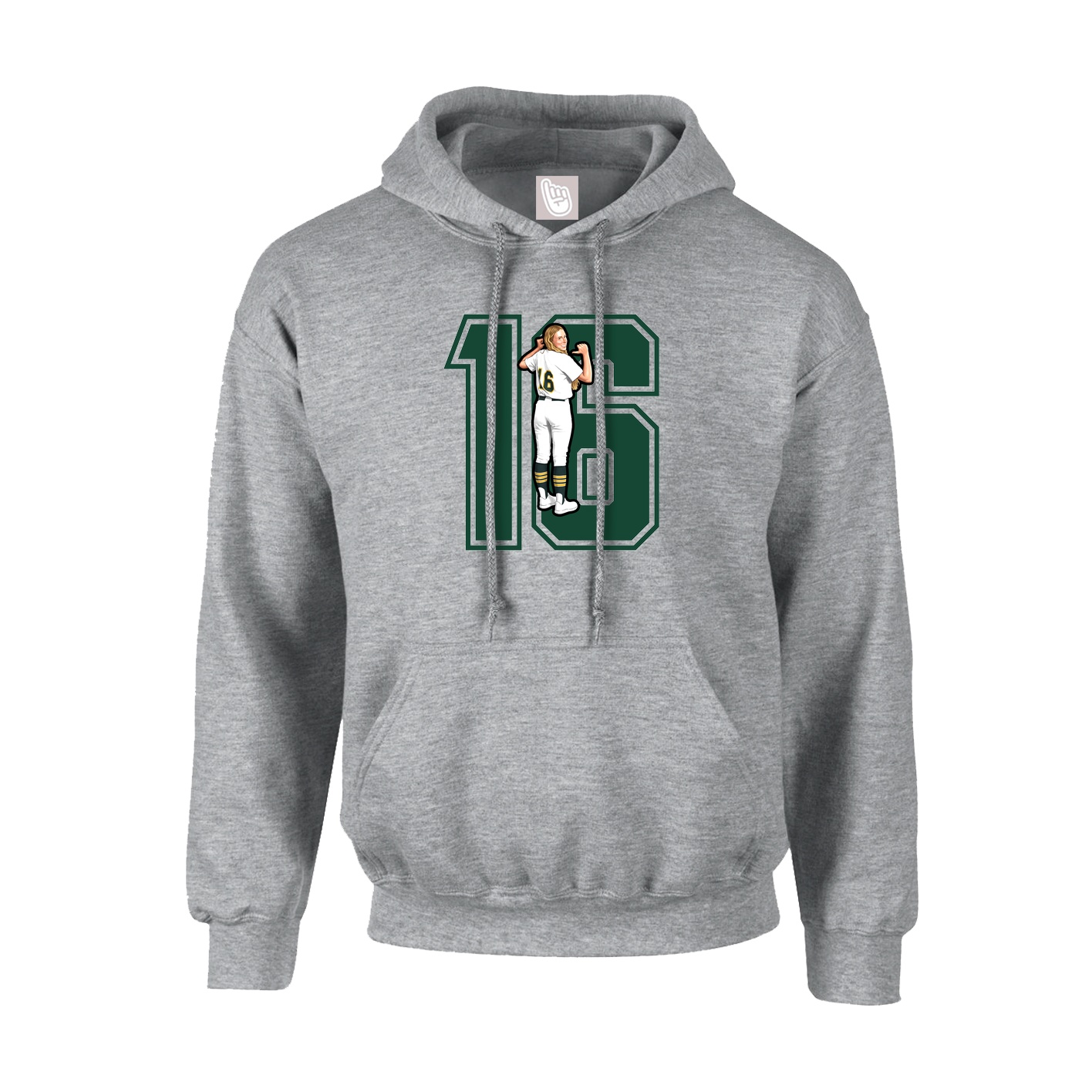 Youth Hoodie — Number in Grey