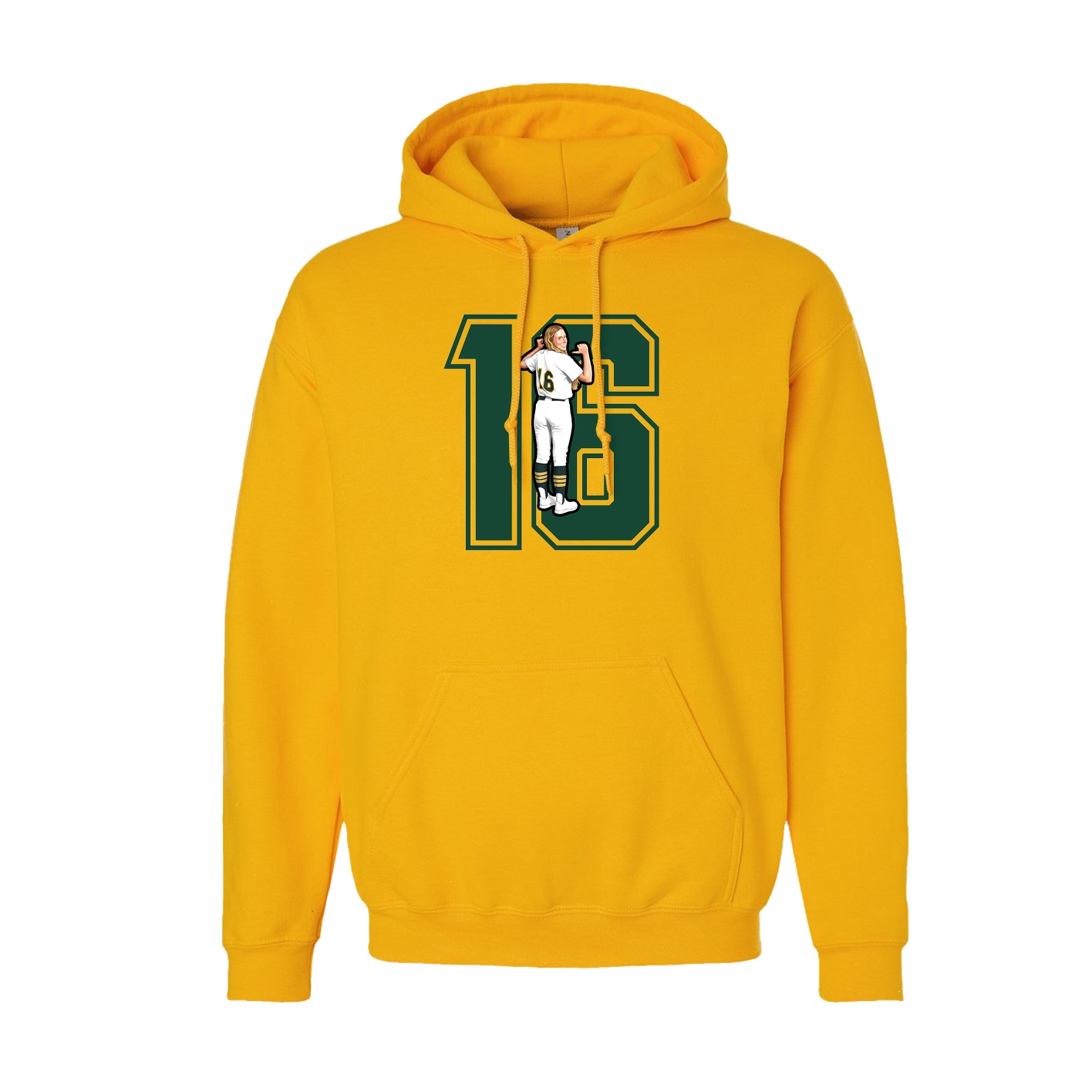 Youth Hoodie — Number in Gold