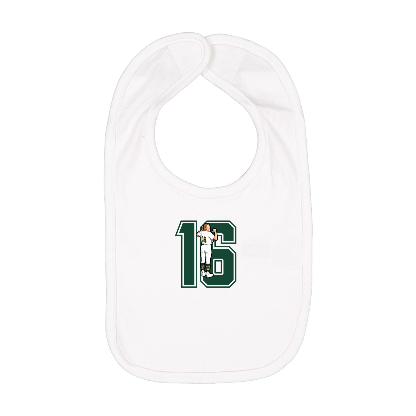Infant Bib — Number in White