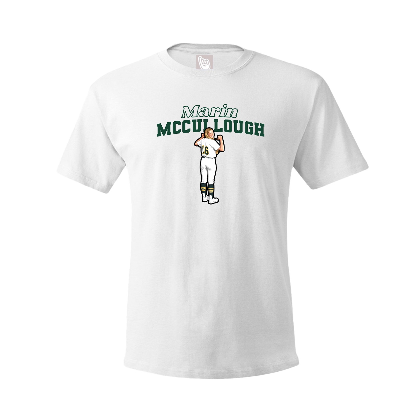 Youth Tee — Name Arch in White