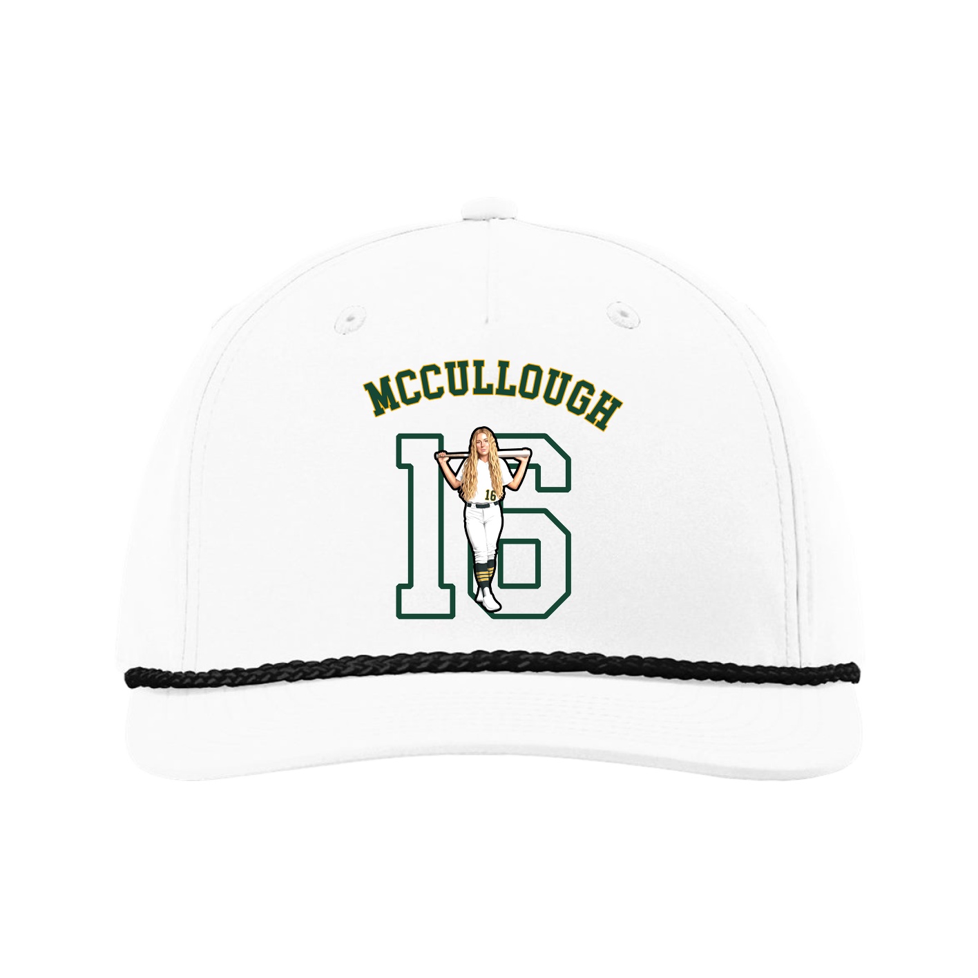 Five-Panel Classic Rope Cap — Shirsey Arch in White