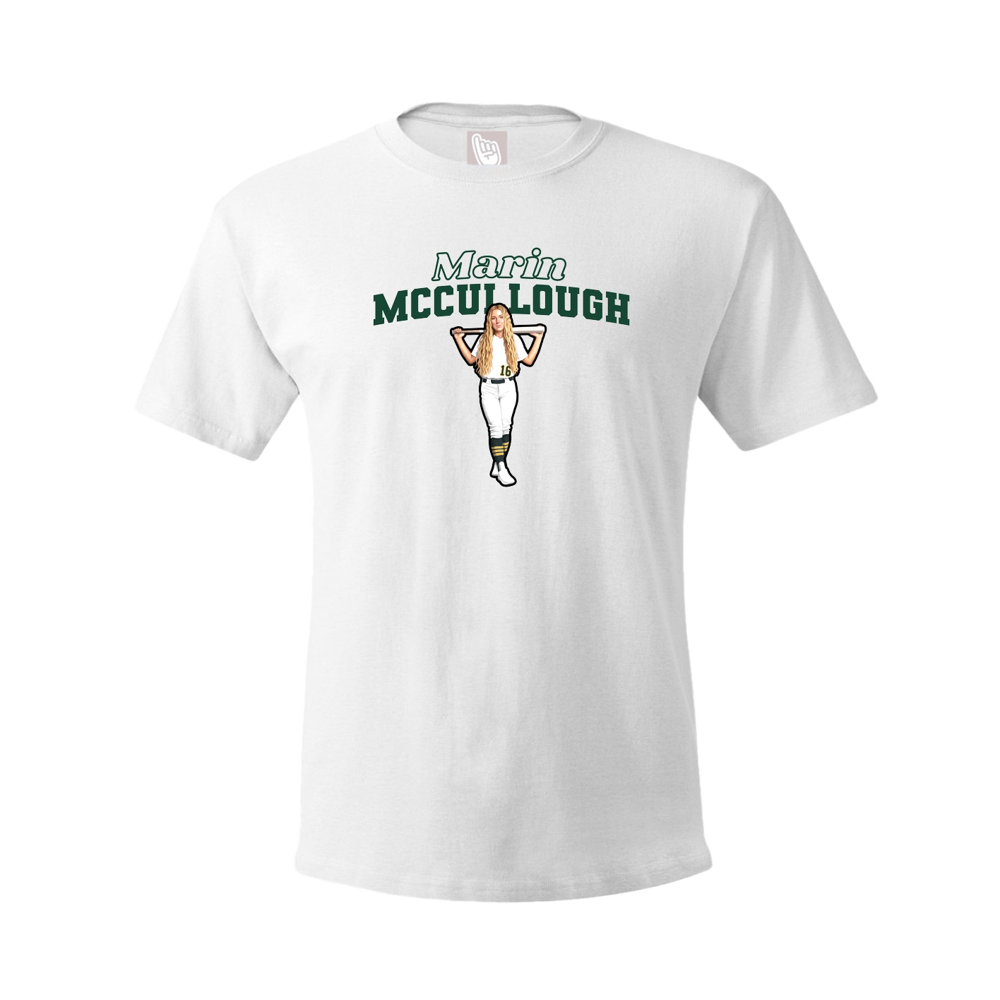Youth Tee — Name Arch in White
