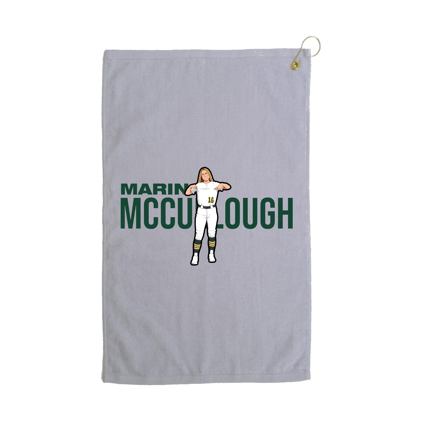 Golf Towel — Player Name in Grey