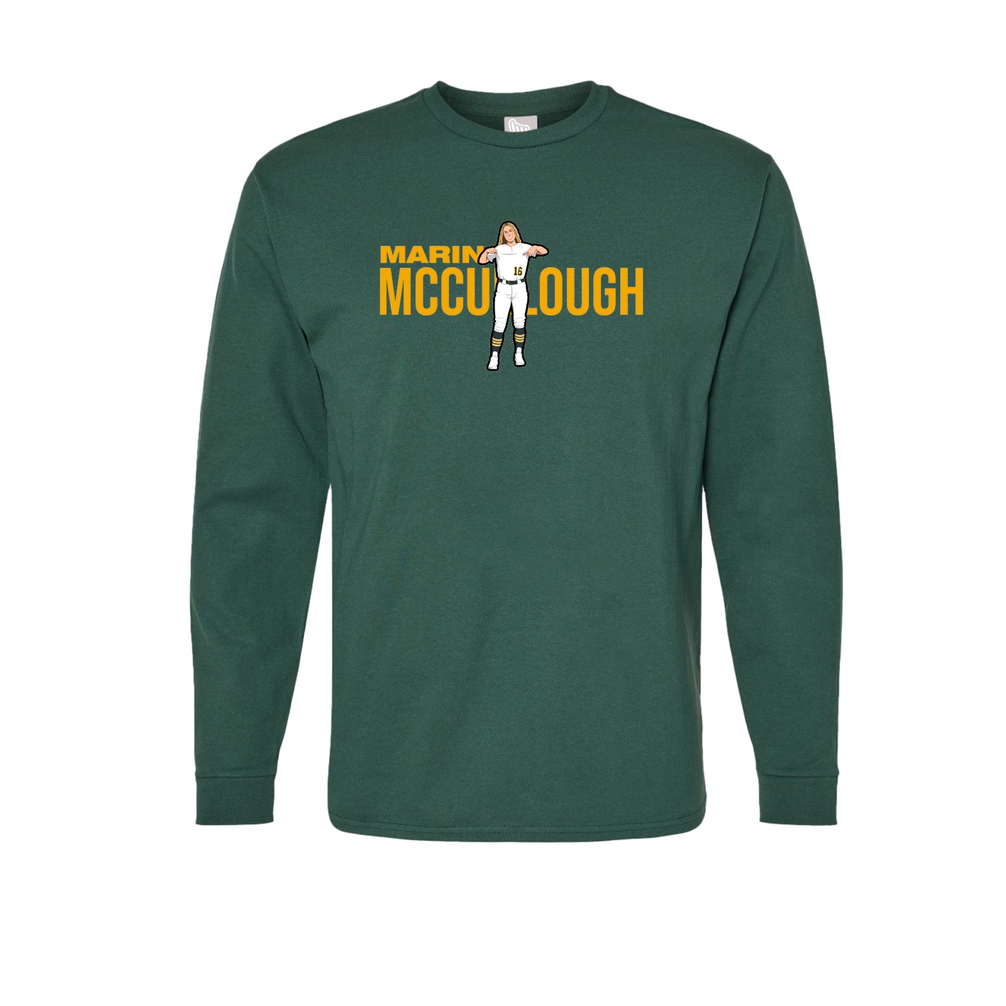 Long Sleeve Tee — Player Name in Green