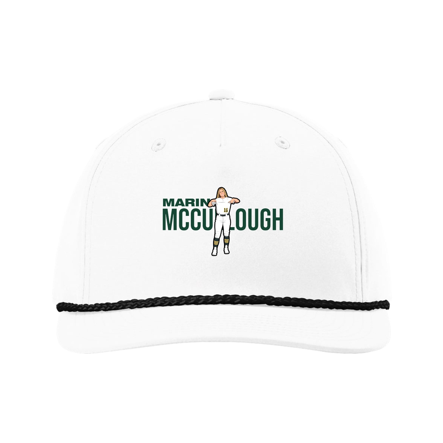 Five-Panel Classic Rope Cap — Player Name in White