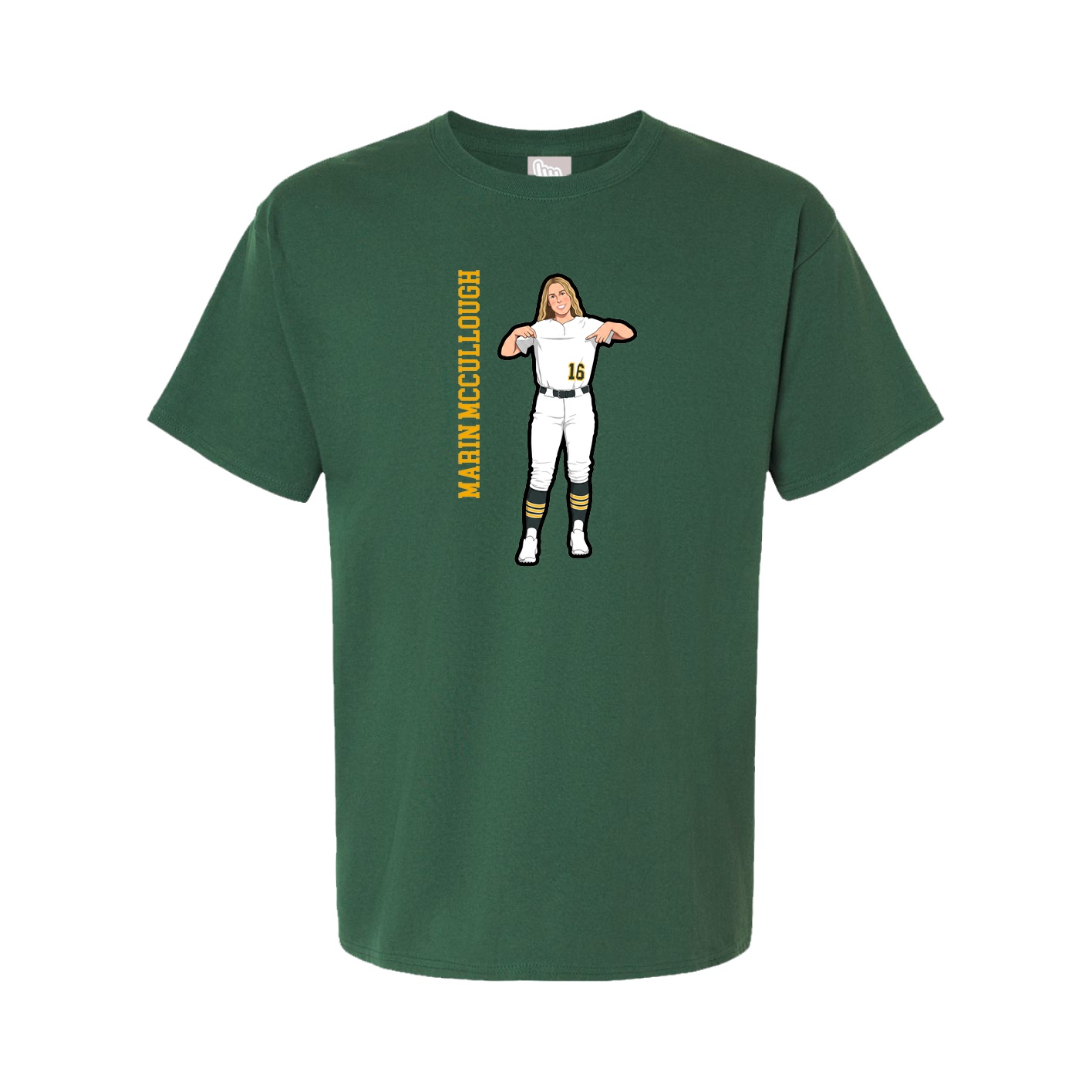 Youth Tee — Name Vertical in Green