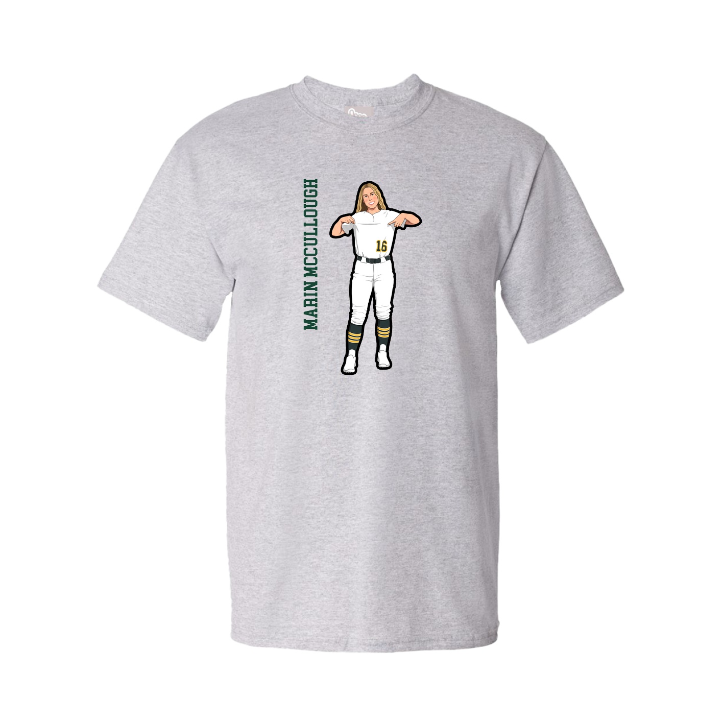 Youth Tee — Name Vertical in Grey