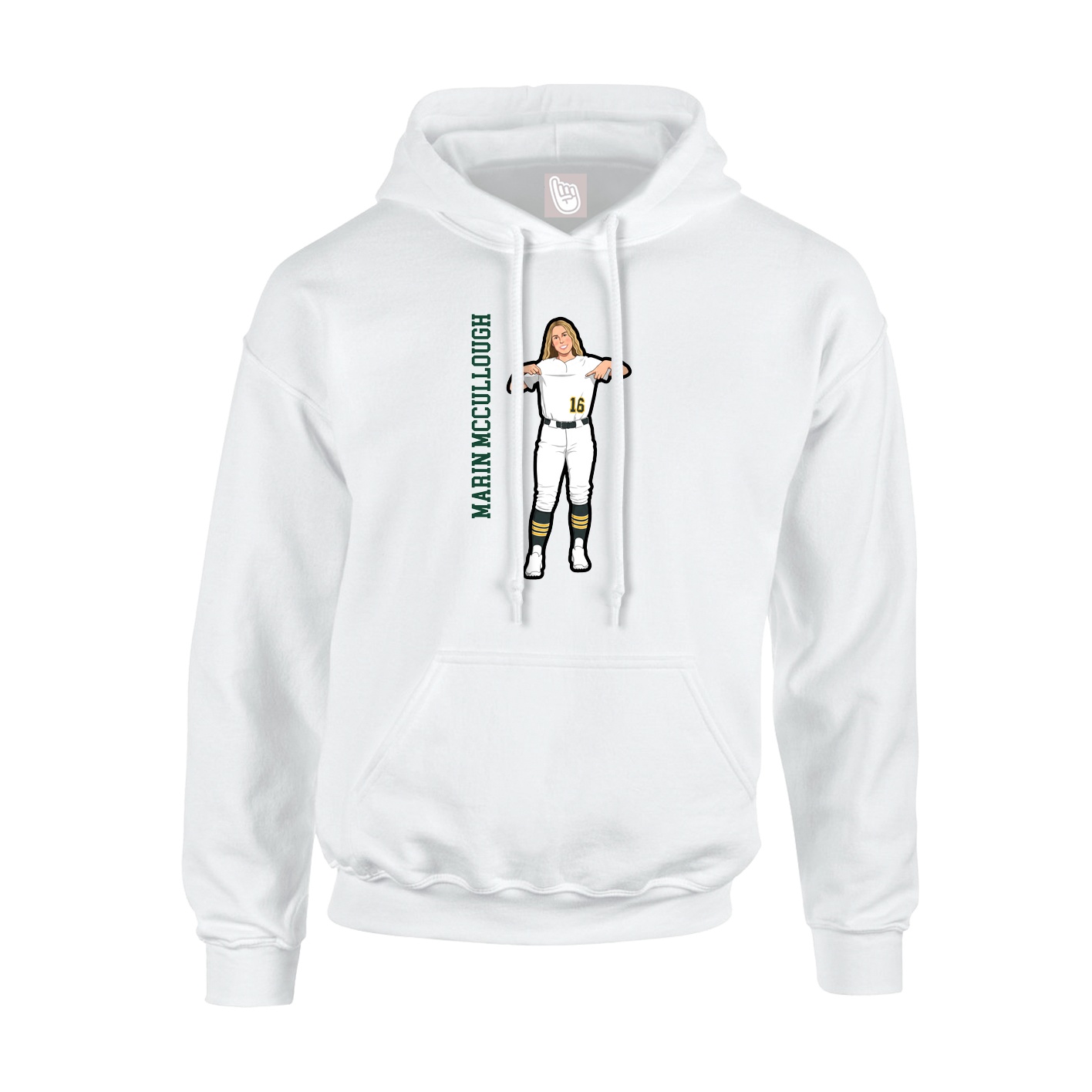 Youth Hoodie — Name Vertical in White