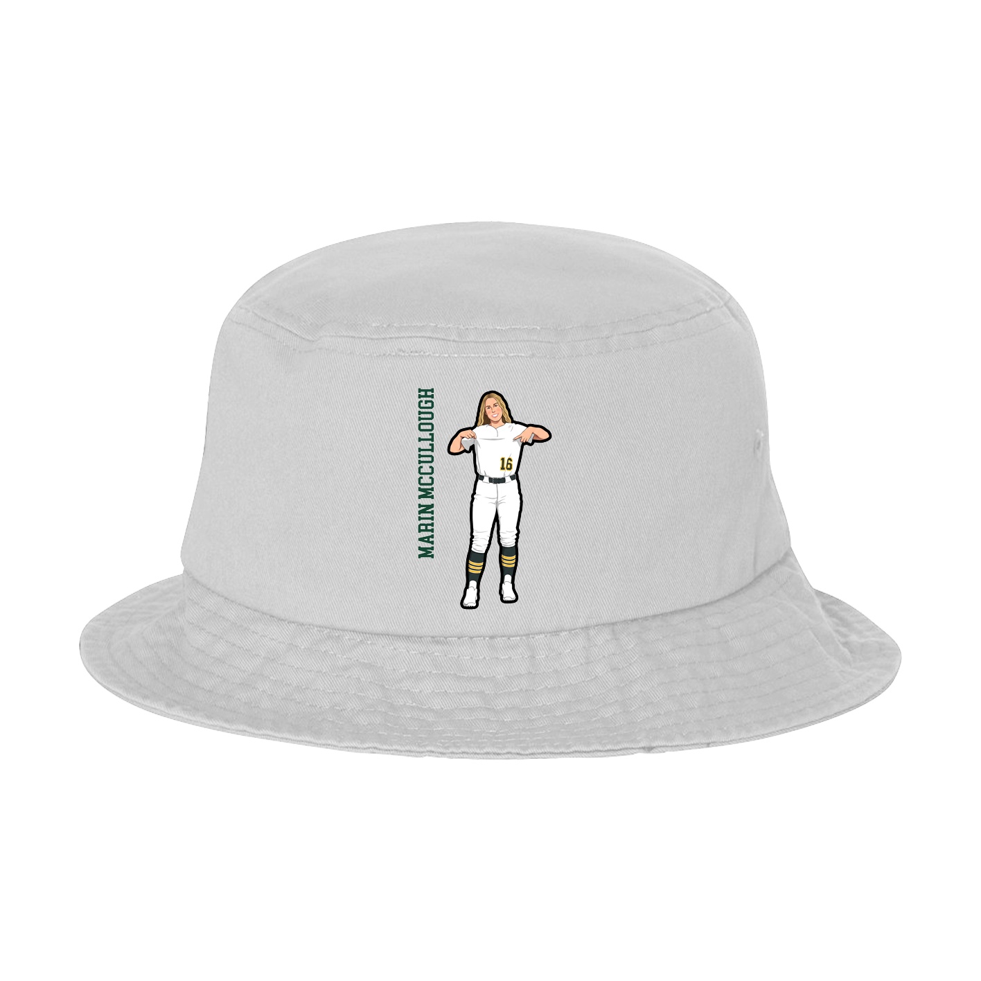 Bucket Cap — Name Vertical in White