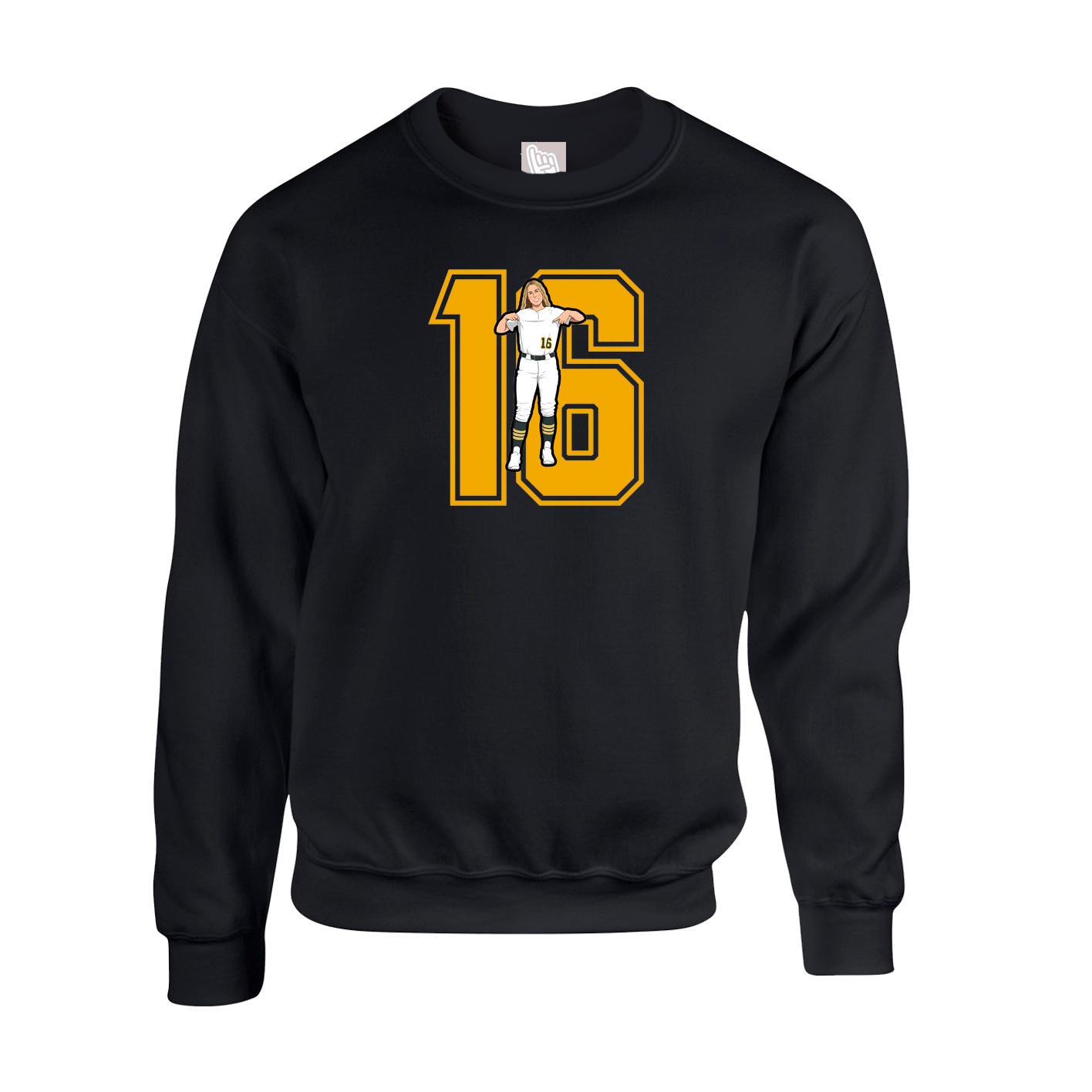 Fleece Crew — Number in Black