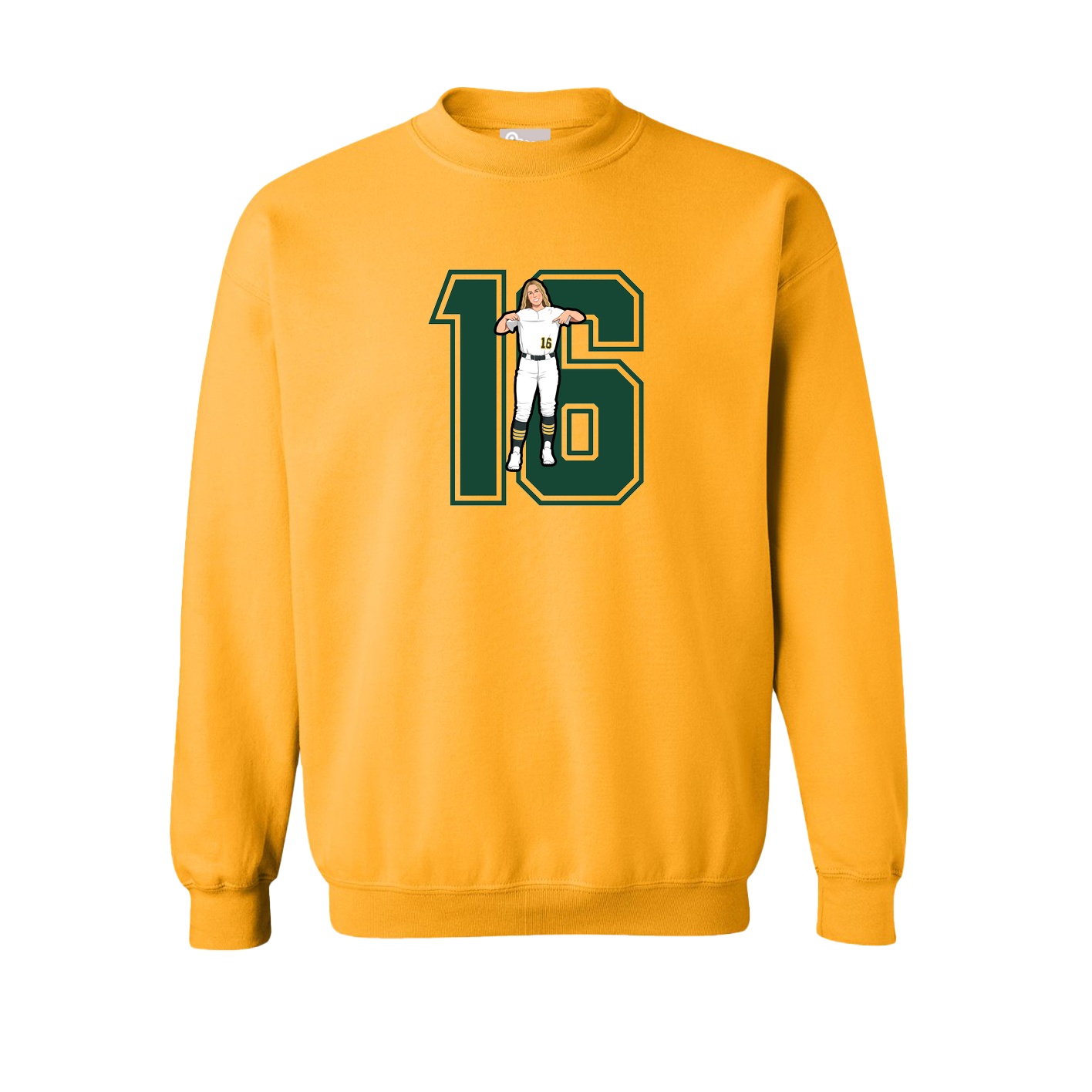Fleece Crew — Number in Gold