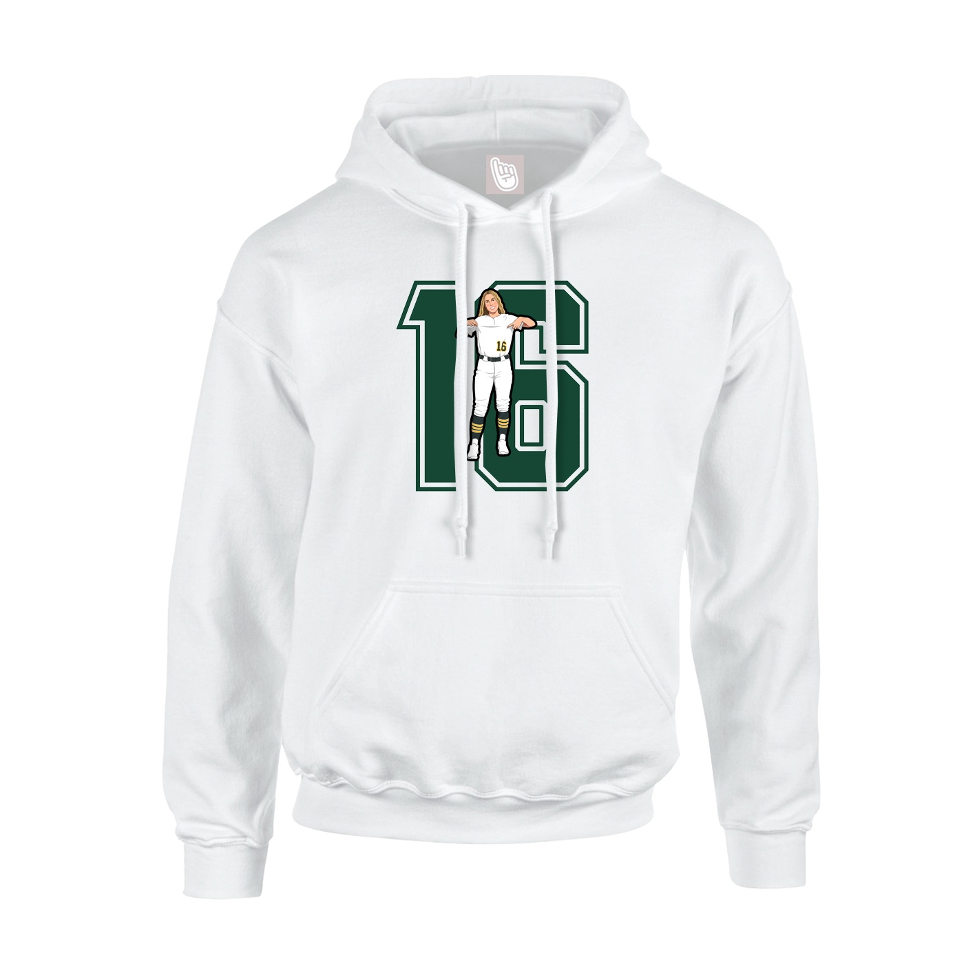 Youth Hoodie — Number in White