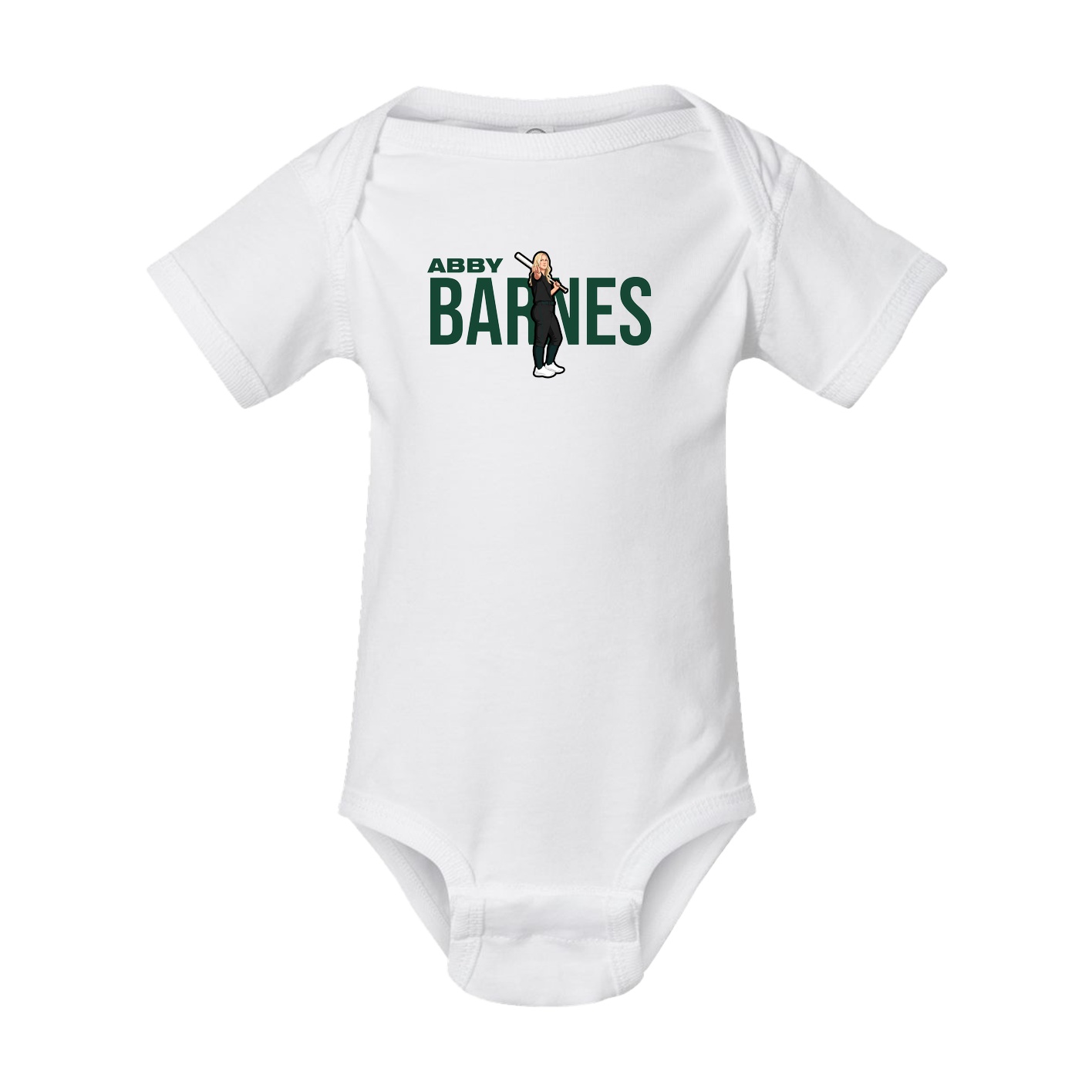 Baby Onesie — Player Name in White