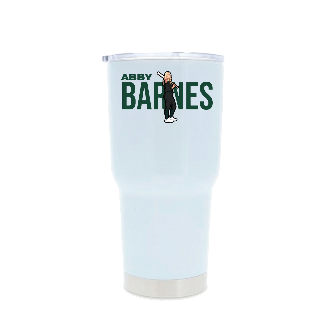 30oz Stainless Steel Tumbler — Player Name in White