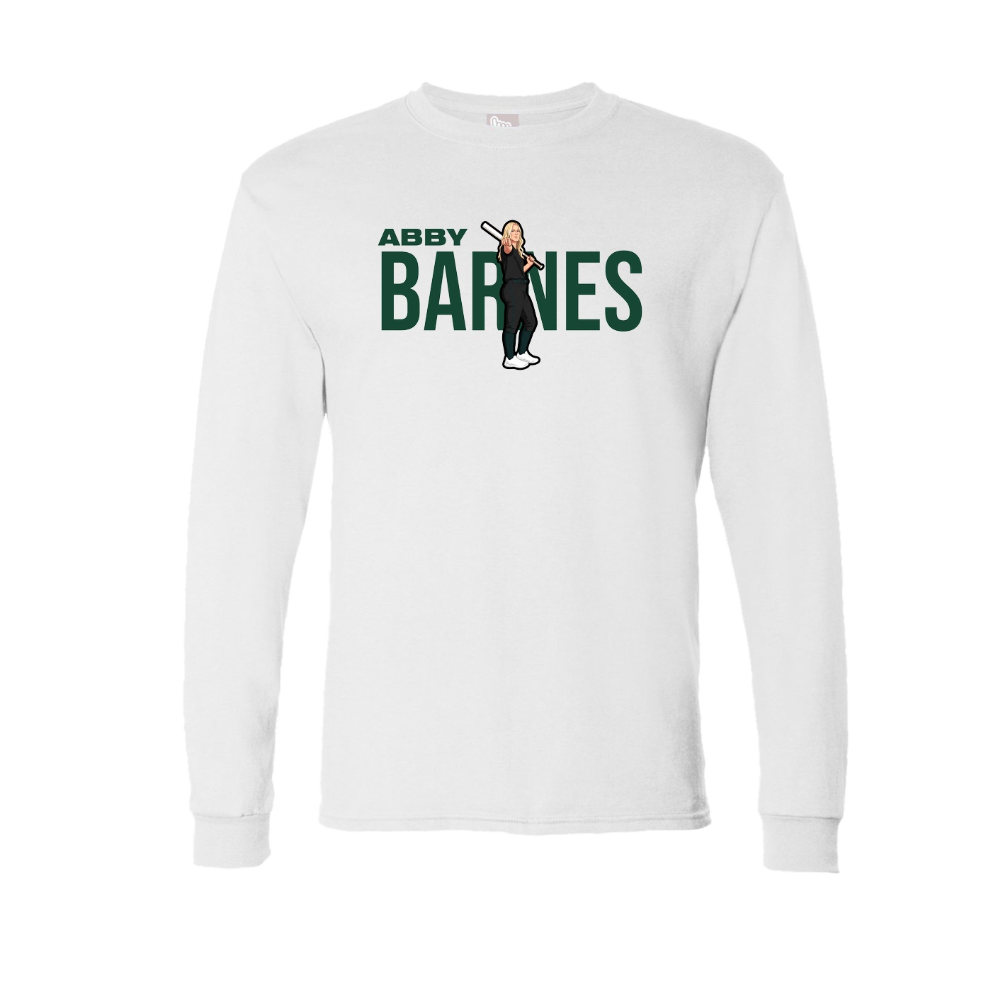 Long Sleeve Tee — Player Name in White