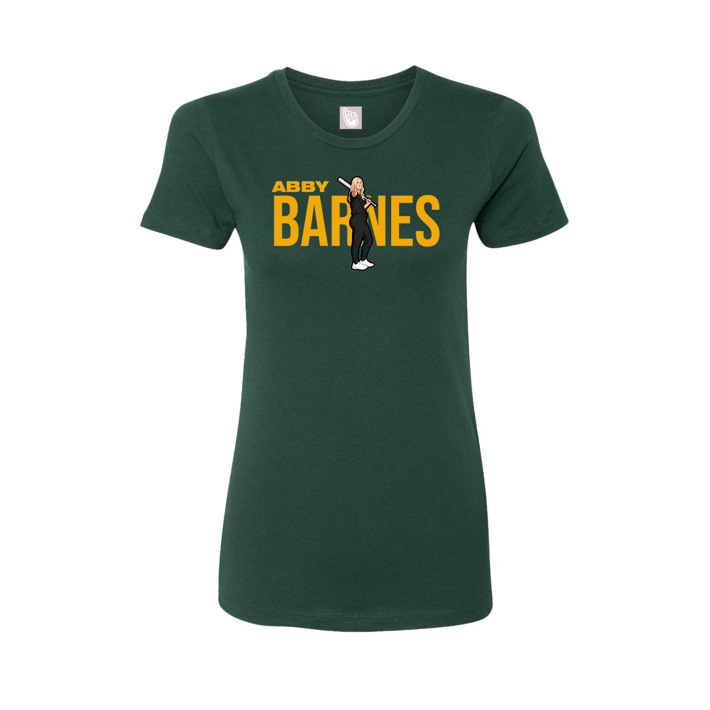 Fitted Women's Tee — Player Name in Green