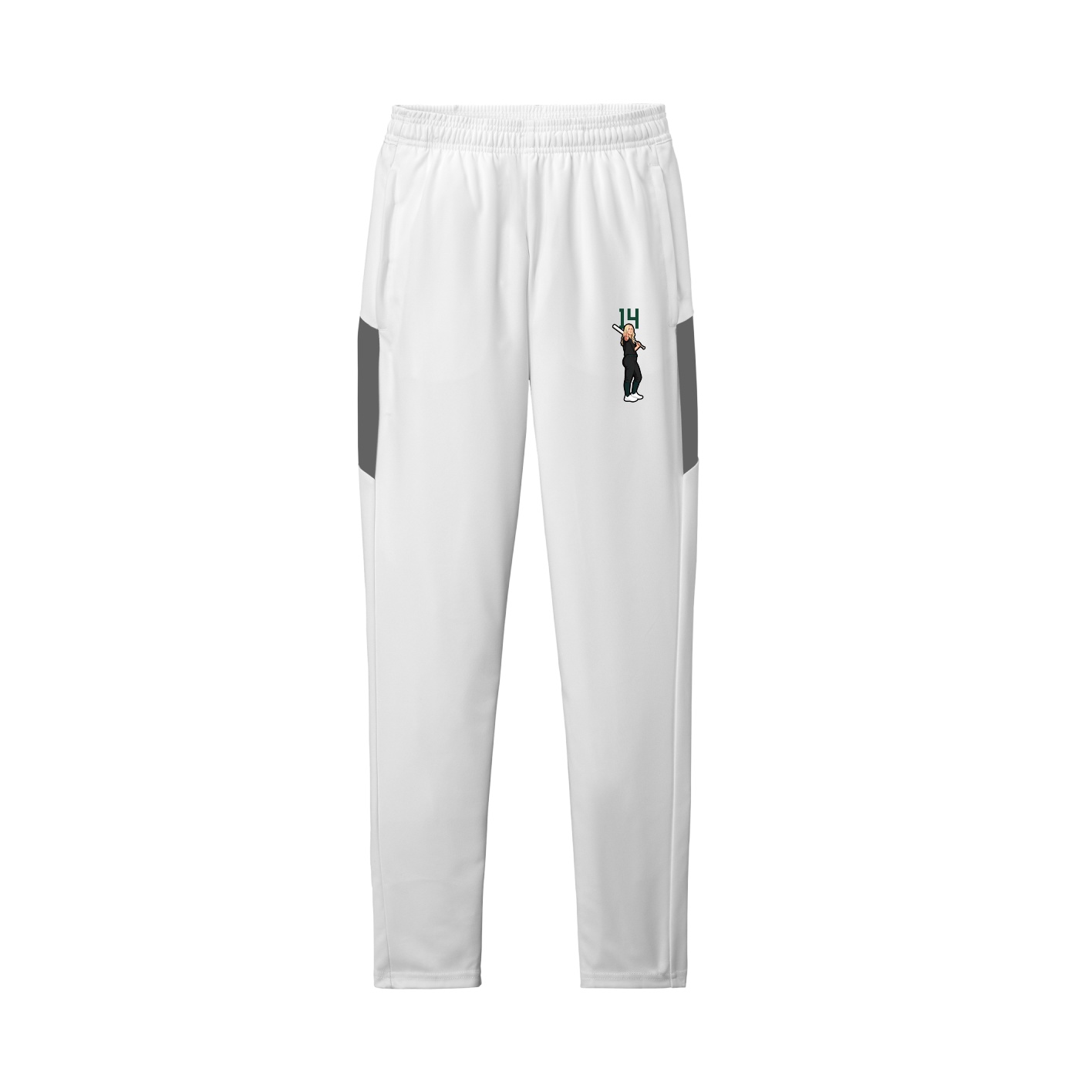 Team Travel Pant — Number Top in White/Grey